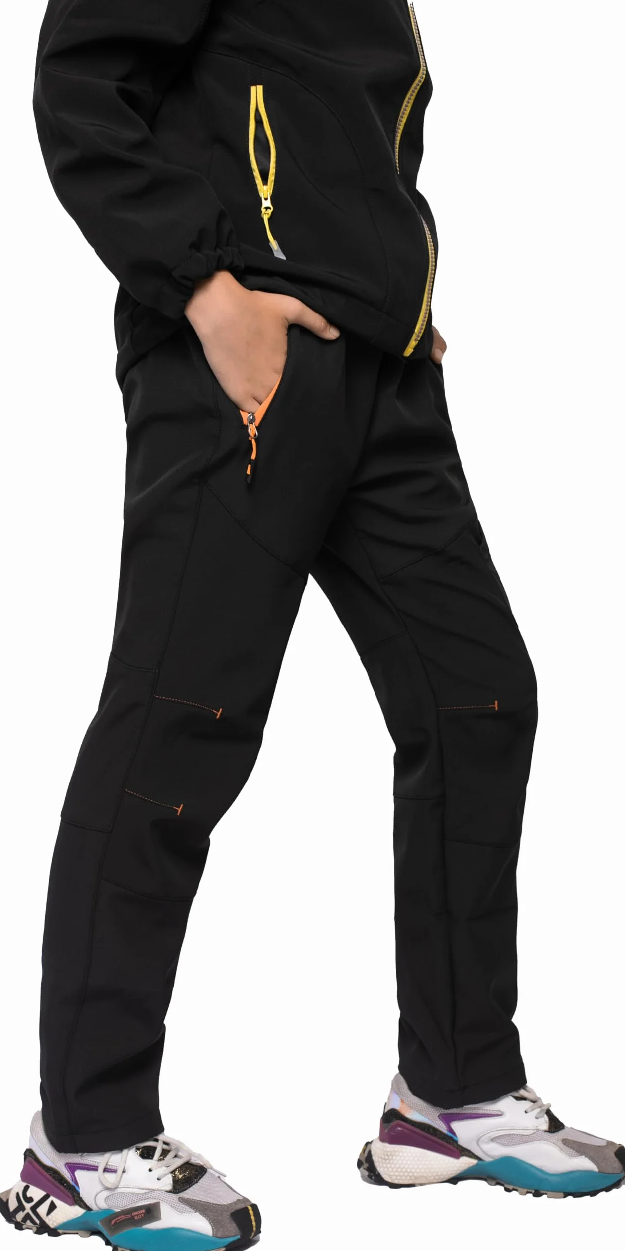 Pantalon Ski Randonnée Enfant Imperméable Hiver Chaud Doublé Polaire Softshell Montagne