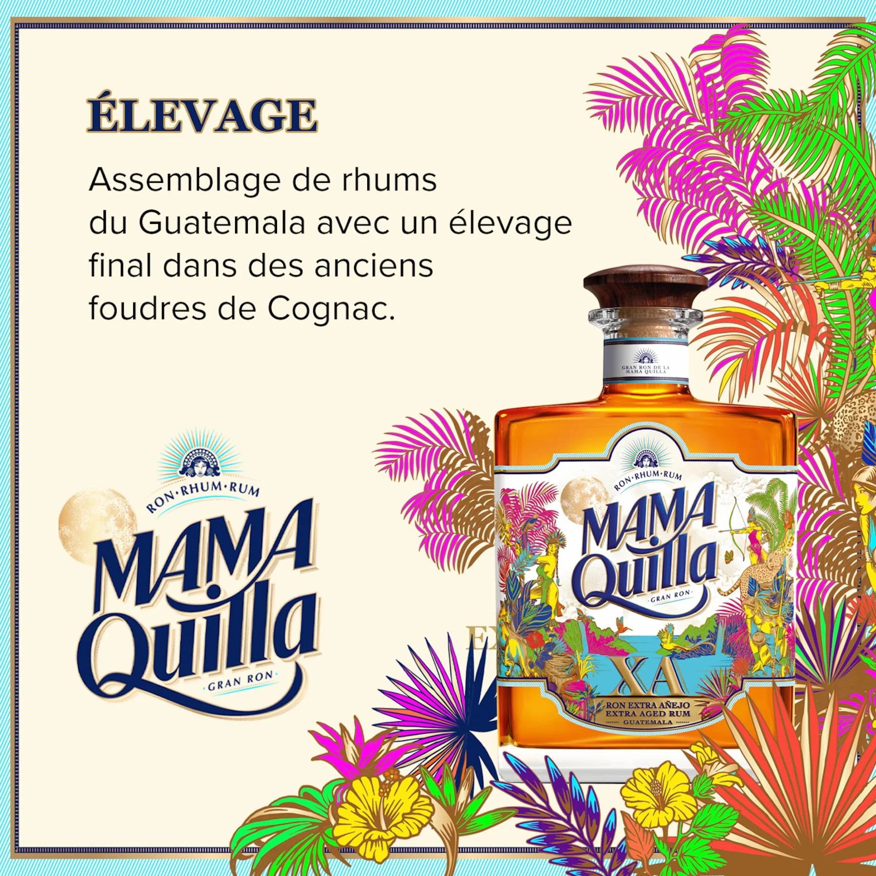 MAMA QUILLA - Rhum Vieux XA - Médaille d’or Rum & Cachaça Masters 2022 - 40 % Alcool - Origine : Guatemala - Bouteille de 70 cl