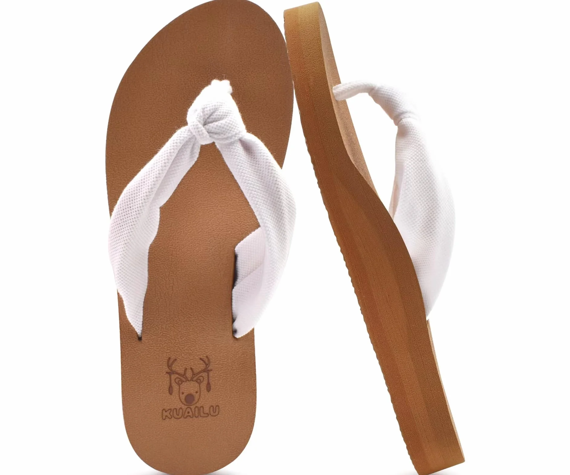 KuaiLu Tongs Femme été Tissu Thong Mousse de Yoga Plates Coussined Sandales plage piscine Chaussures