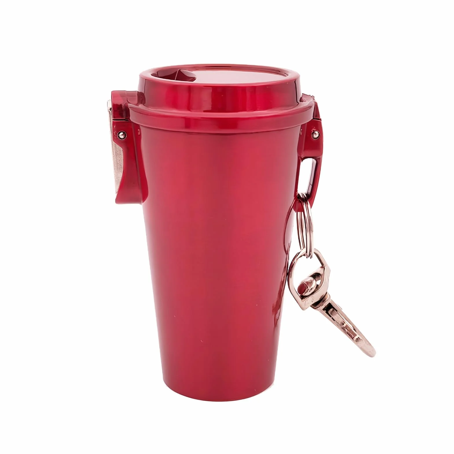 Cendrier de Poche Portable Mini en Acier Inoxydable Anti Odeur à l'épreuve du Vent pour Voyage (Rouge)