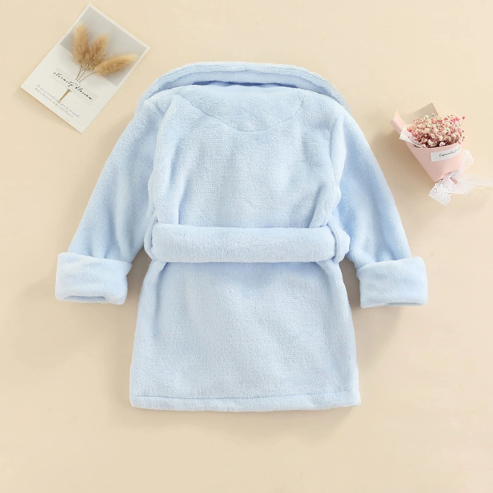 Carolilly Peignoir de Chambre Polaire Enfant Bébé Robe de Chambre Doux Chaud avec Ceinture 12 Mois à 6 Ans