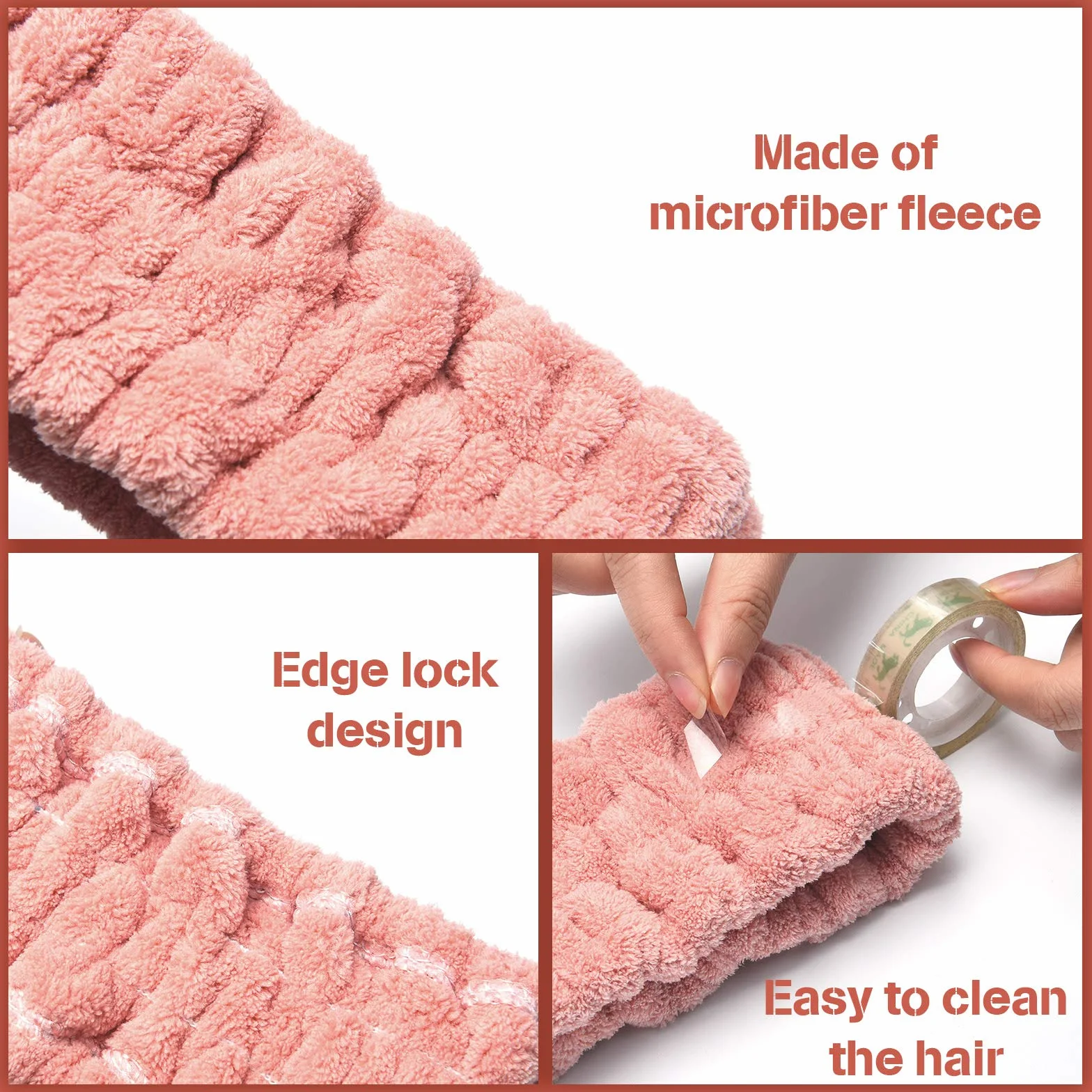 Bandeau de Lavage de Visage en Polaire 3 Pièces pour Femme Sport Yoga