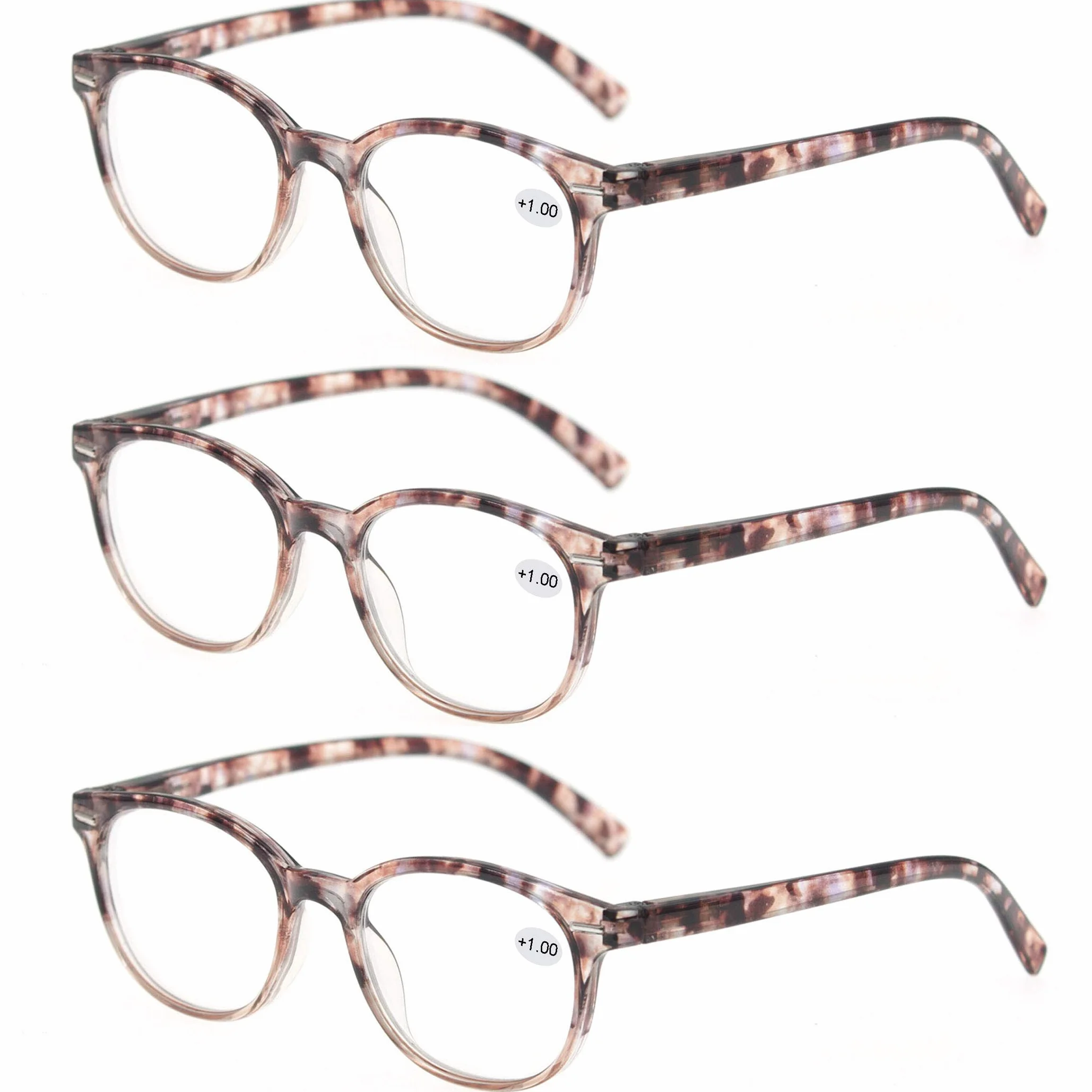 Lunettes de Lecture Femmes Lot de 3, Lunettes de Vue Branches a Ressort, Vision Nette