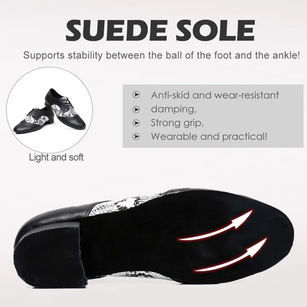 Chaussures de Danse Latine Cuir Professionnelle Homme Salsa Tango Salle de Bal Modèle L147