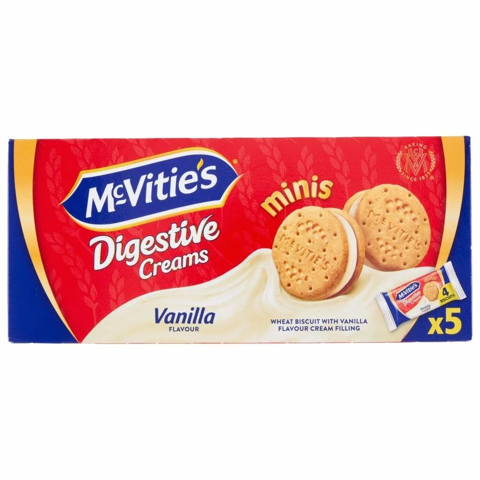 Italian Gourmet McVitie’s Digestive Minis Creams Vanilla 4 x 185 g – Biscuits Digestive au Blé Complet Fourrés à la Crème Vanille – Goûter et Petit-Déjeuner + Italian Gourmet Polpa de Tomates 400 g