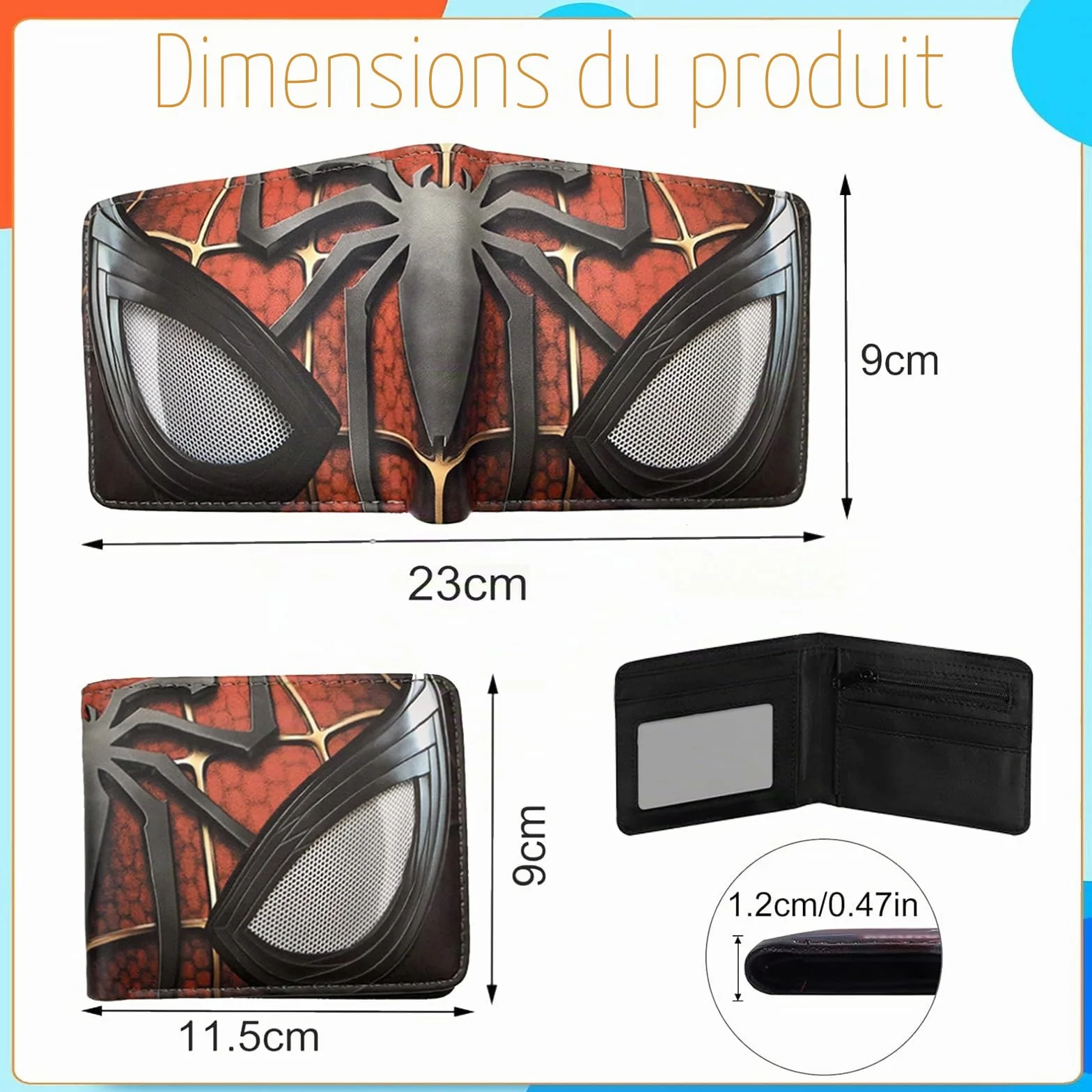 Porte-monnaie Spider Man pour Enfants - Super-héros Dessin Animé - Cadeau