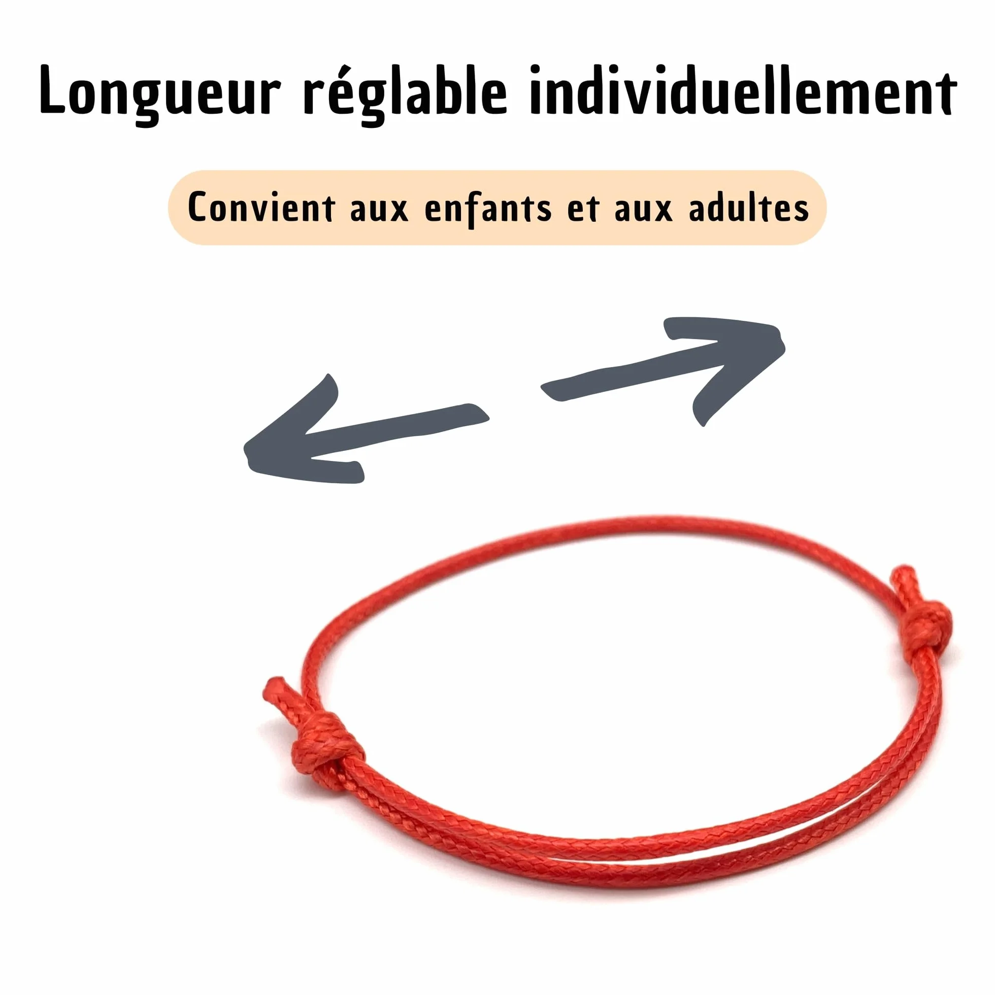 Bracelet simple et subtil fait main en coton ciré | Bracelet d'amitié cadeau | 2 Pièces