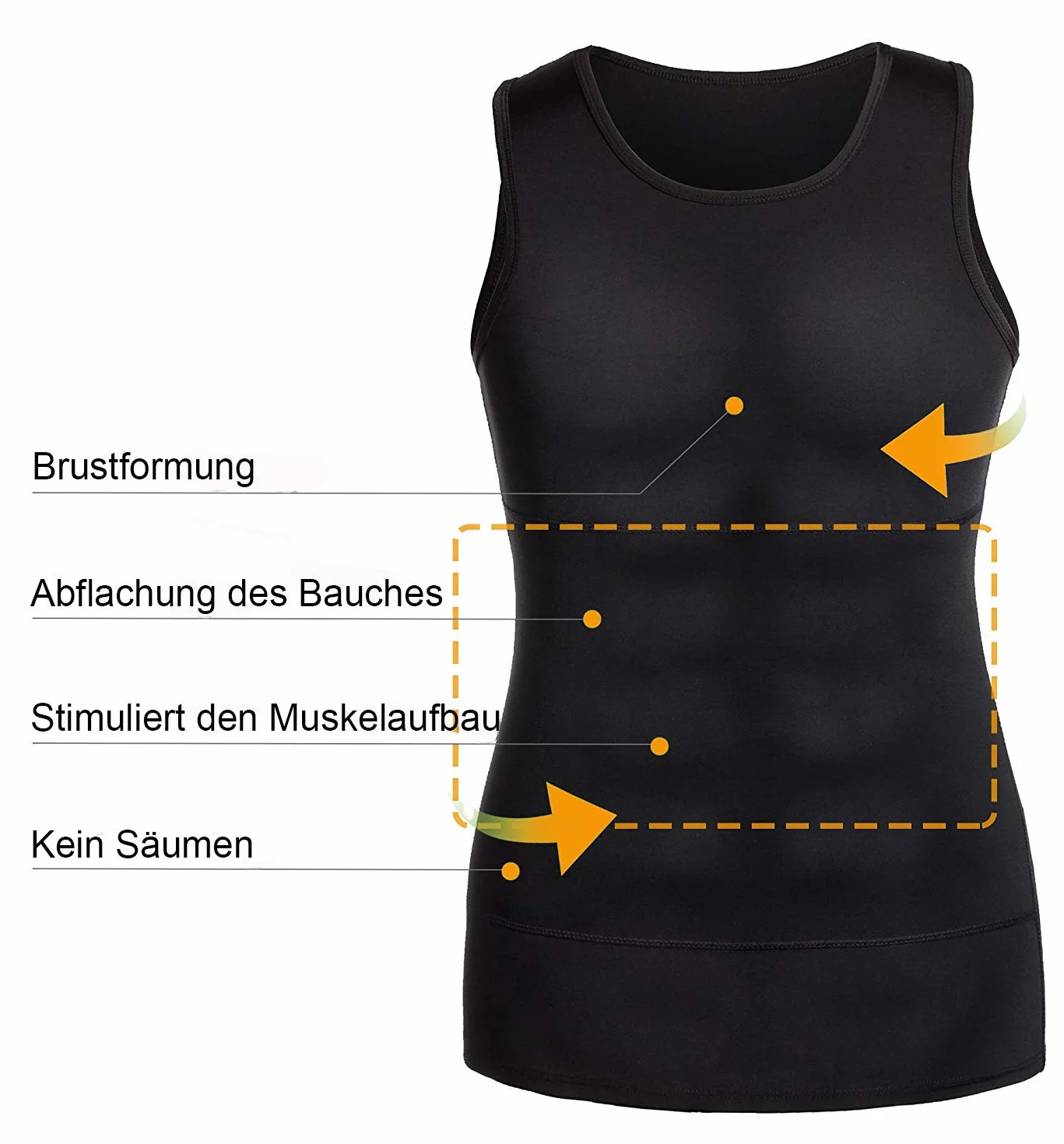 Gotoly Débardeur de Compression Homme Maillot de Corps Minceur Body Gainant Invisible T Shirt sans Couture