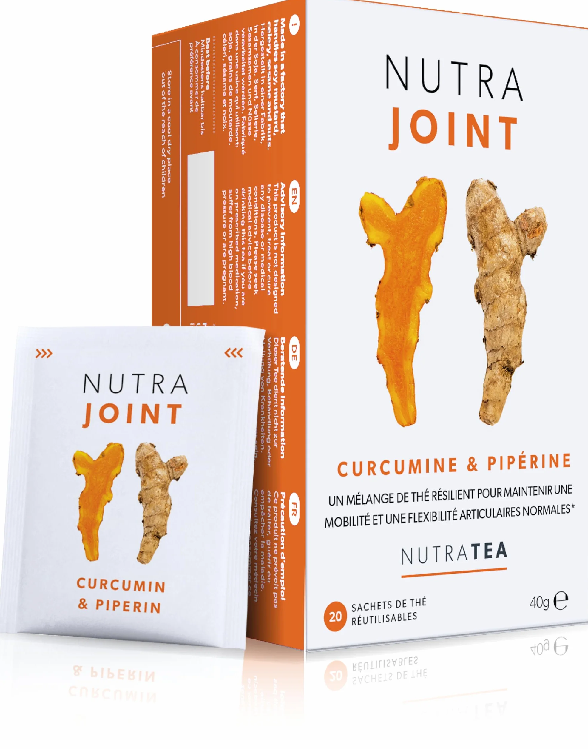 NutraJoint - Thé des soins articulaires | Thé de l'arthrite - Soulagement des articulations douloureuses - 60 Sachets de thé enveloppés - par NutraTea - Tisane - (3 paquets)