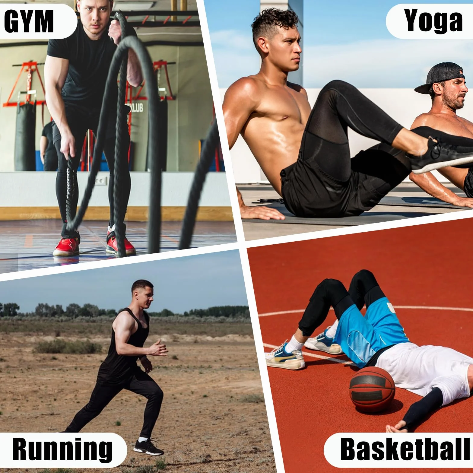 HYCOPROT Pantalon de Compression pour Hommes Séchage Rapide Course Base Layer Leggings Basketball Fitness Jogging