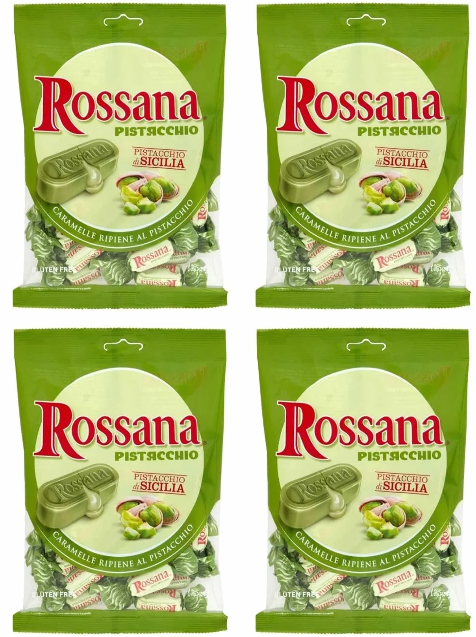 Rossana Lot de 4 Bonbons Garnis de Pistache 135 g
