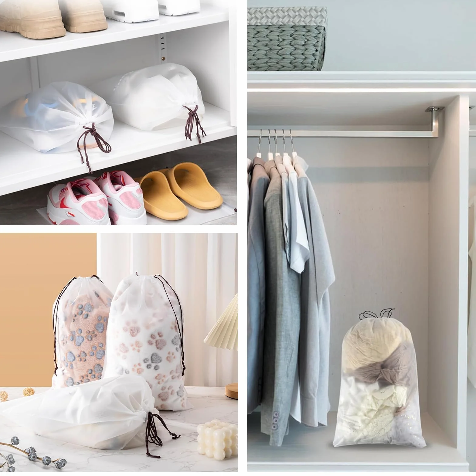 Lot de 12 Sacs à Chaussures de Voyage, Housse Chaussure Anti-Poussière pour Bagages