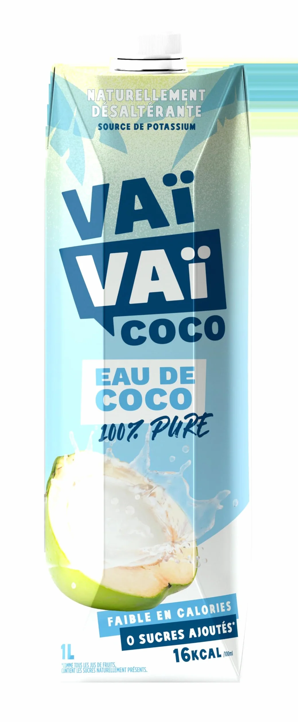 Vavai Eau de Coco 100% Naturelle Pure et Rafraîchissante - Brique 1L | Sans Sucres Ajoutés - Boisson Exotique - Jus de Fruits et Légumes - Le Lot De 3