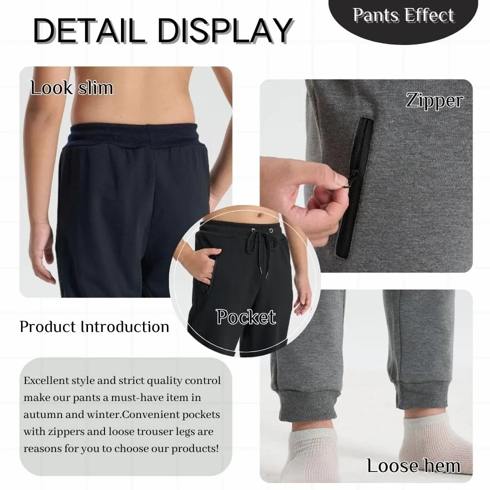 Pantalon de jogging garçon coupe-vent imperméable chaud automne enfants