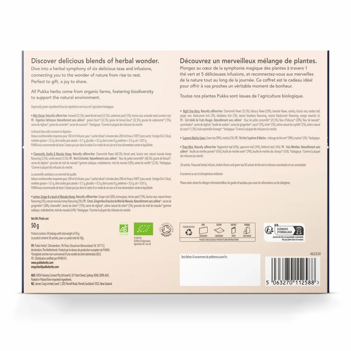 Pukka | Coffret Écrin Découverte &1 Mug |Thés & Infusions Biologiques et Ayurvédiques, Issus du Commerce Équitable 60 Sachets | 30 sachets &1 Mug Pukka