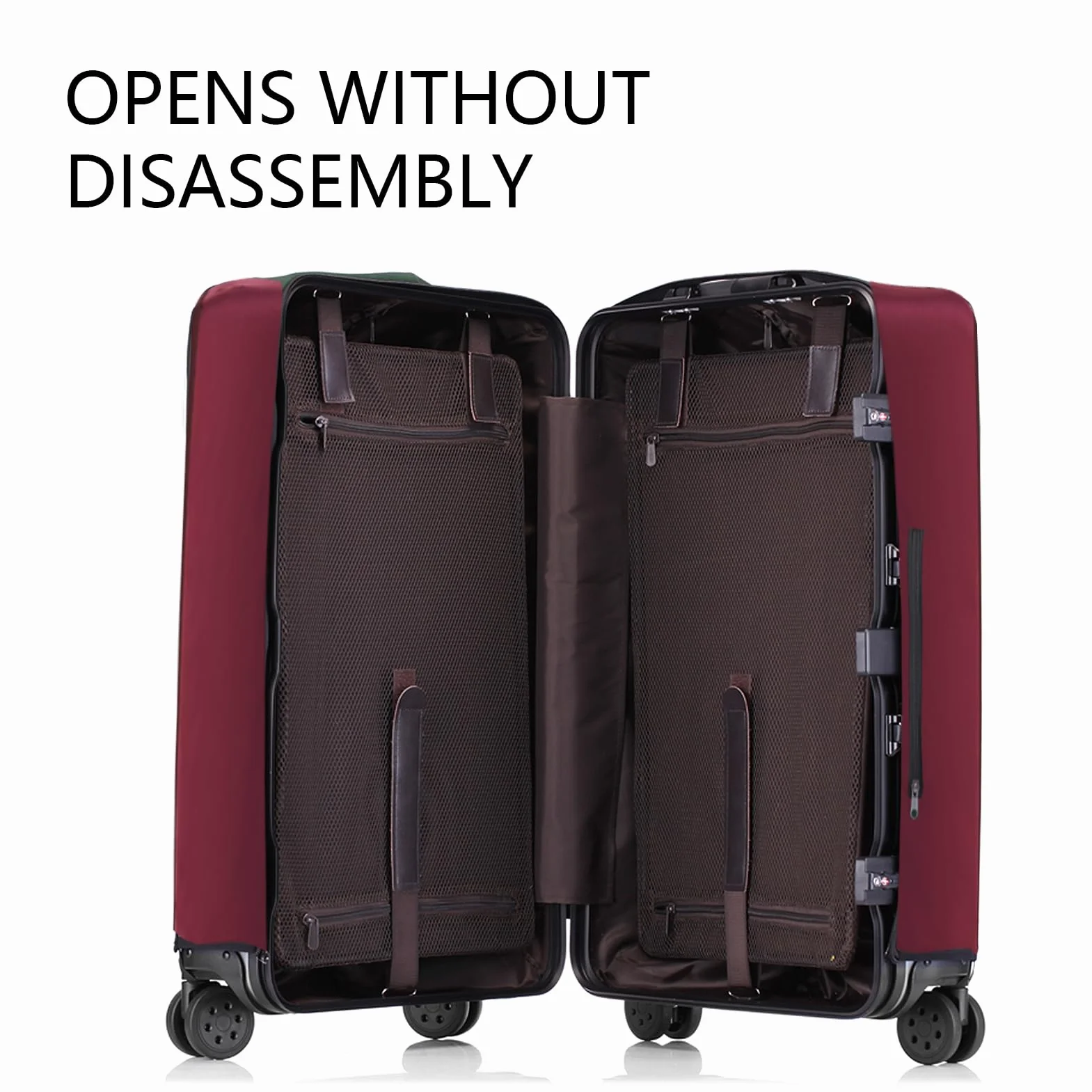 Veki Housse de Valise en PVC Transparent, Protection Bagages Imperméable 28 Pouce Rouge