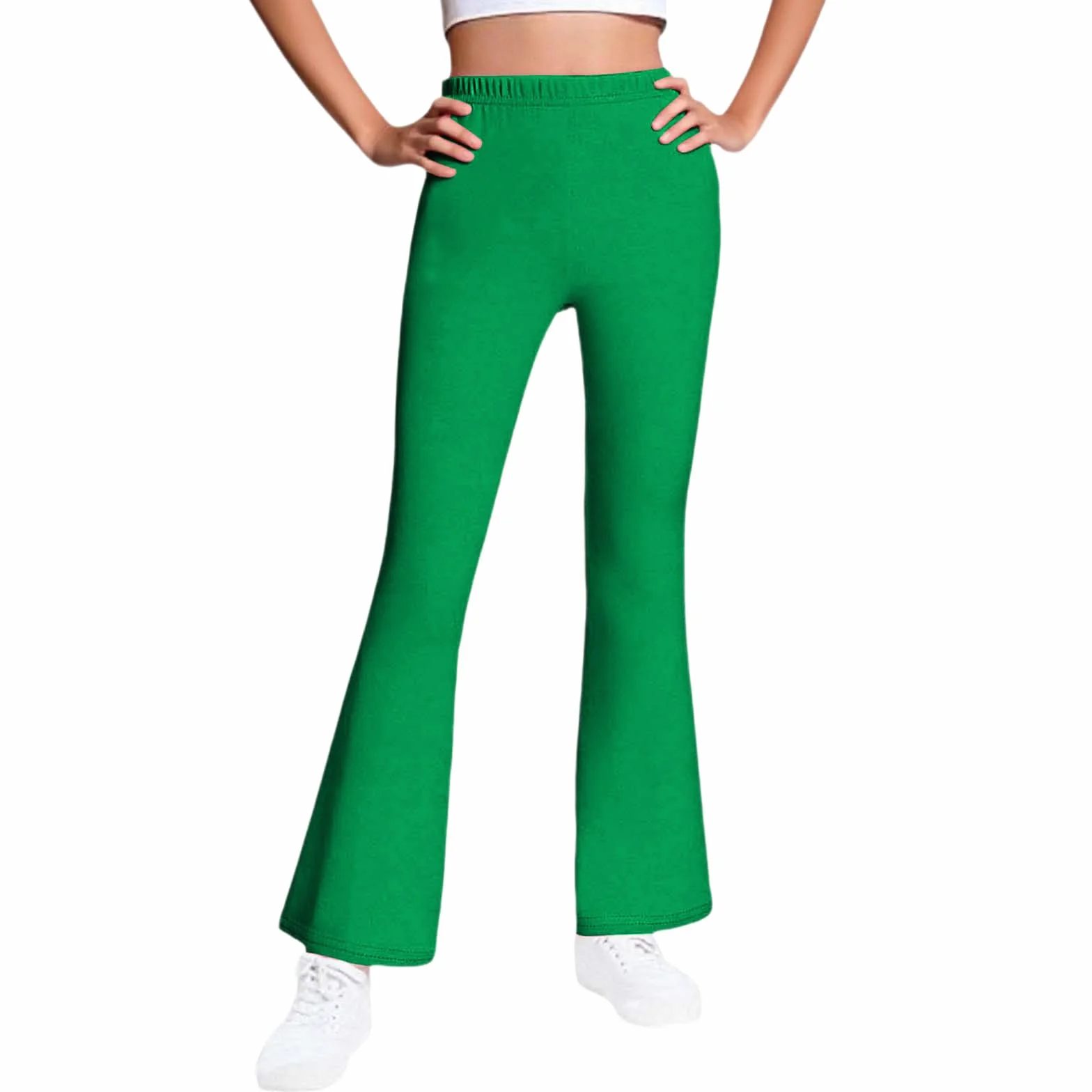 Legging évasé enfant fille doublé polaire thermique extensible taille haute danse yoga pantalon décontracté