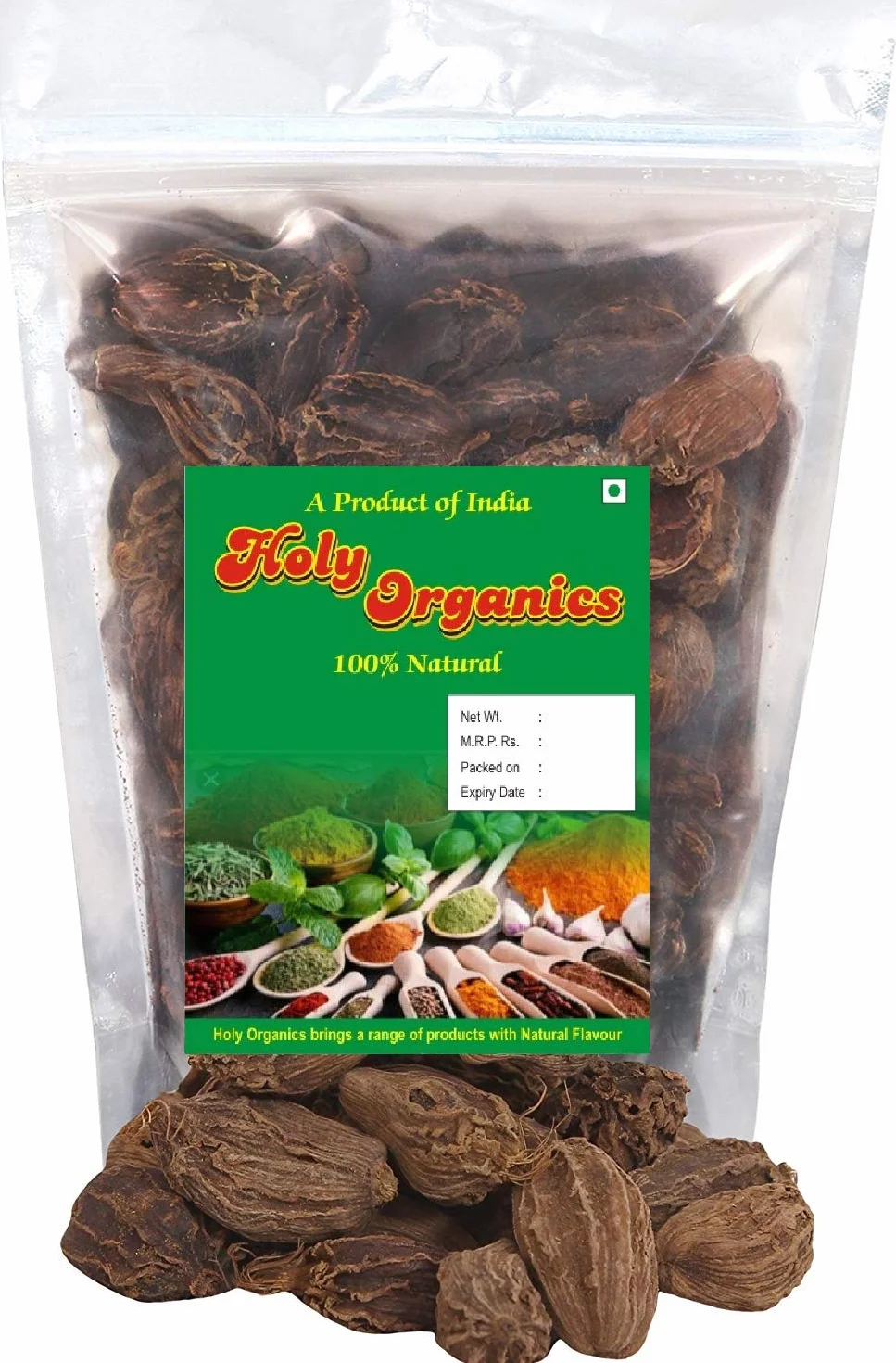 Earth Best 100% Natural Cardamom Black Whole Organic (Badi Elaichi, Sabut Elaichi) Grade- Big Size 50 Gm