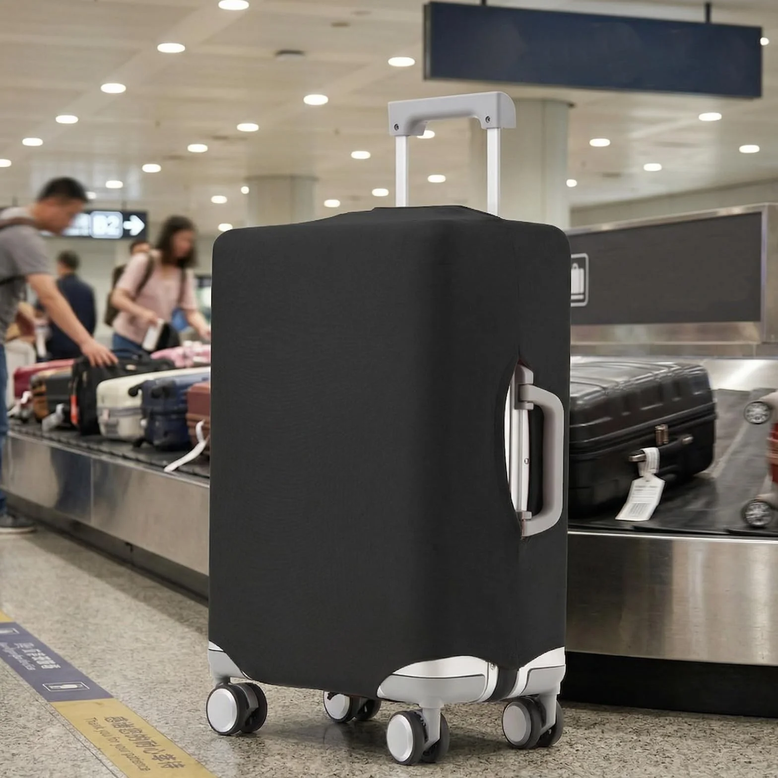 Housse de Protection pour Valise XL 29-32 Pouces avec Sangle et Fermeture Velcro Noir