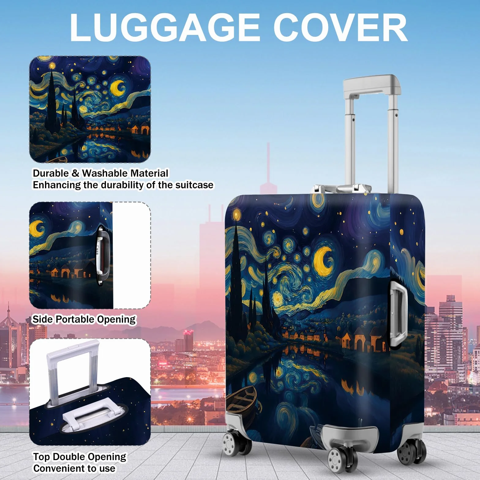 Housse pour Valise Protection Voyage 20-34 Pouces Extensible Lavable Spandex