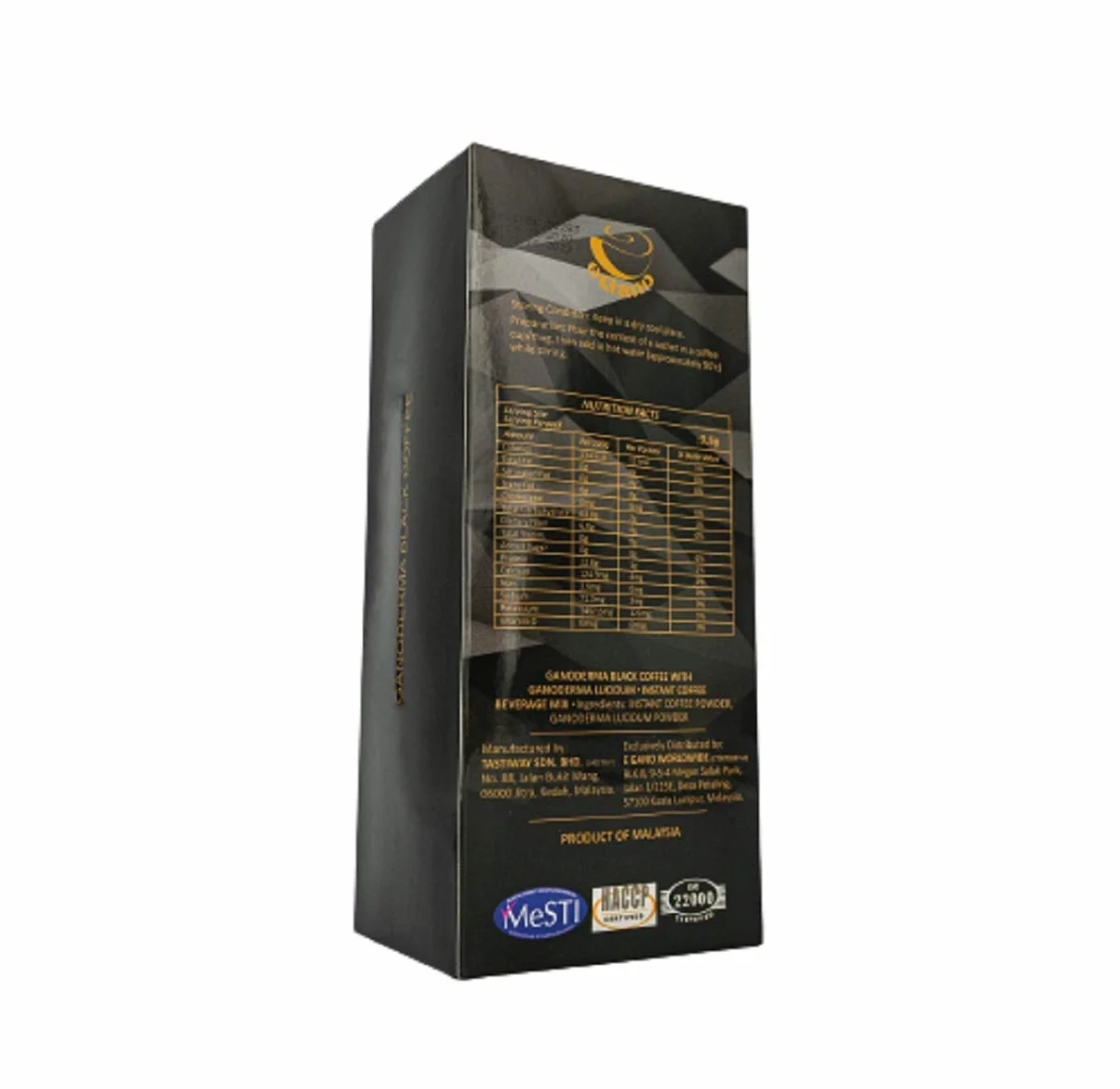 Café noir Ganoderma de qualité supérieure (30 sachets x 3,5 g / boîte)