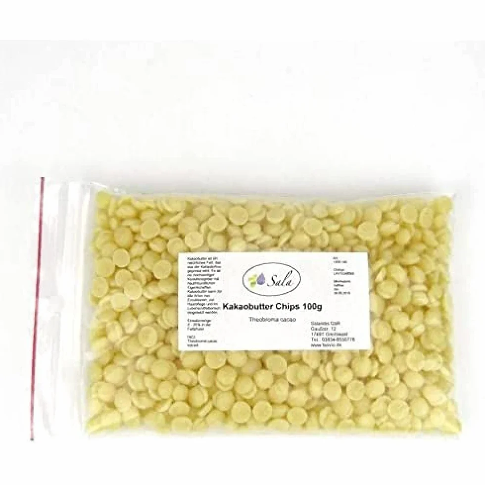 Sala beurre de cacao chips pastilles qualité alimentaire conv. sachet de 100g
