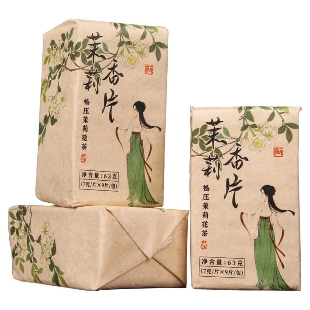 Thé Blanc Au Jasmin Du Yunnan | Thé Blanc De Vieil Arbre + Jasmin | Thé Comprimé Aromatisé | Emballage Individuel (250g / 8,82oz)