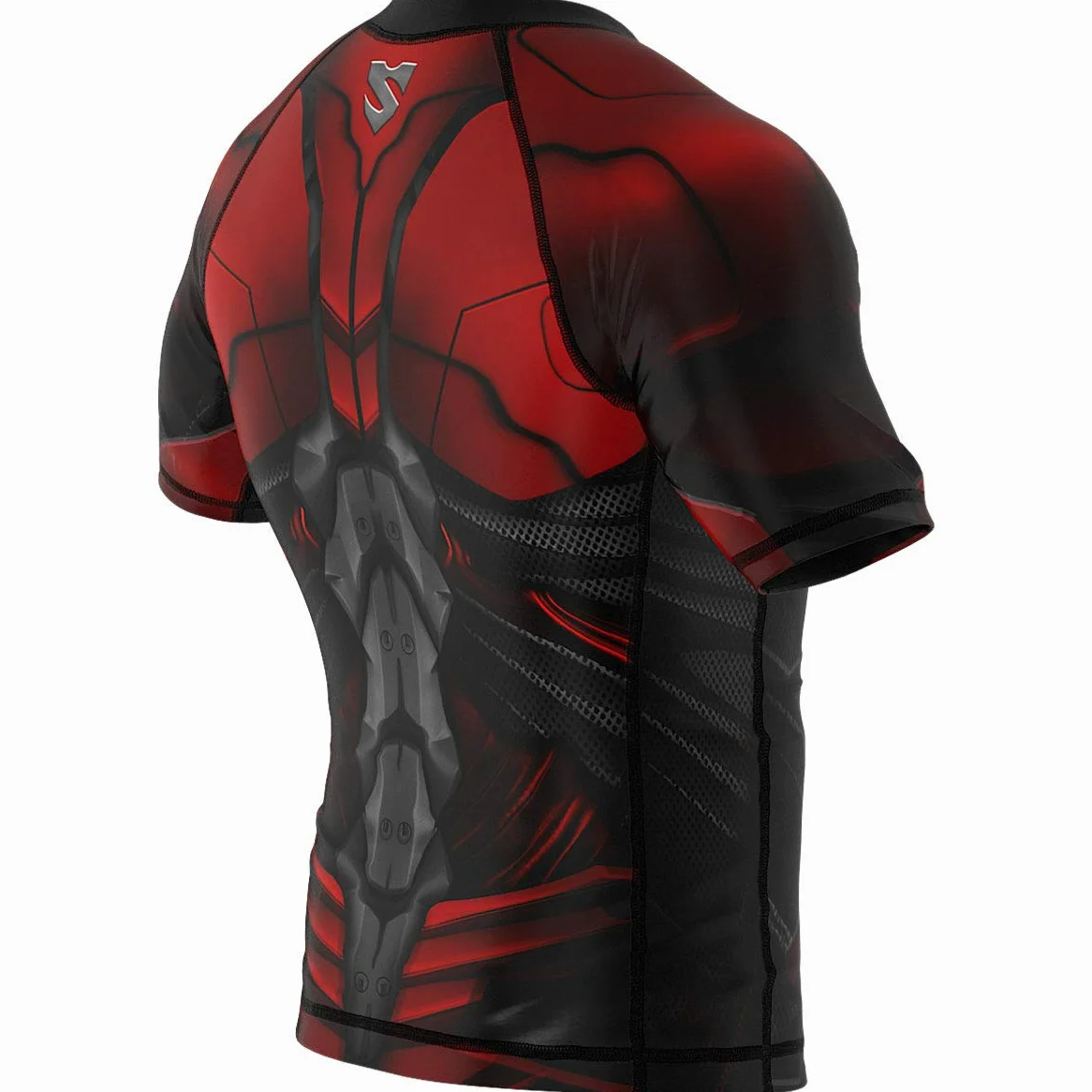 SMMASH Rashguard Homme T Shirt Manche Courte Compression MMA Running Boxe Kickboxing Krav Maga Respirant Résistant