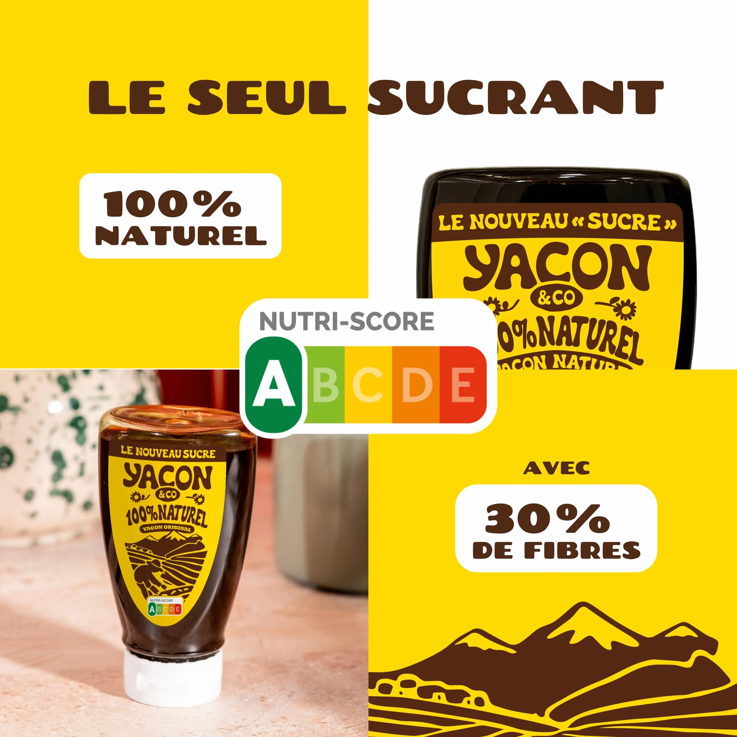 Yacon&co Sirop Squeeze - Alternative naturelle au sucre - Sans conservateur - Fabriqué en France - IG le plus bas du marché - Riche en prébiotiques - Fort pouvoir sucrant - Texture miel - Vegan,Keto