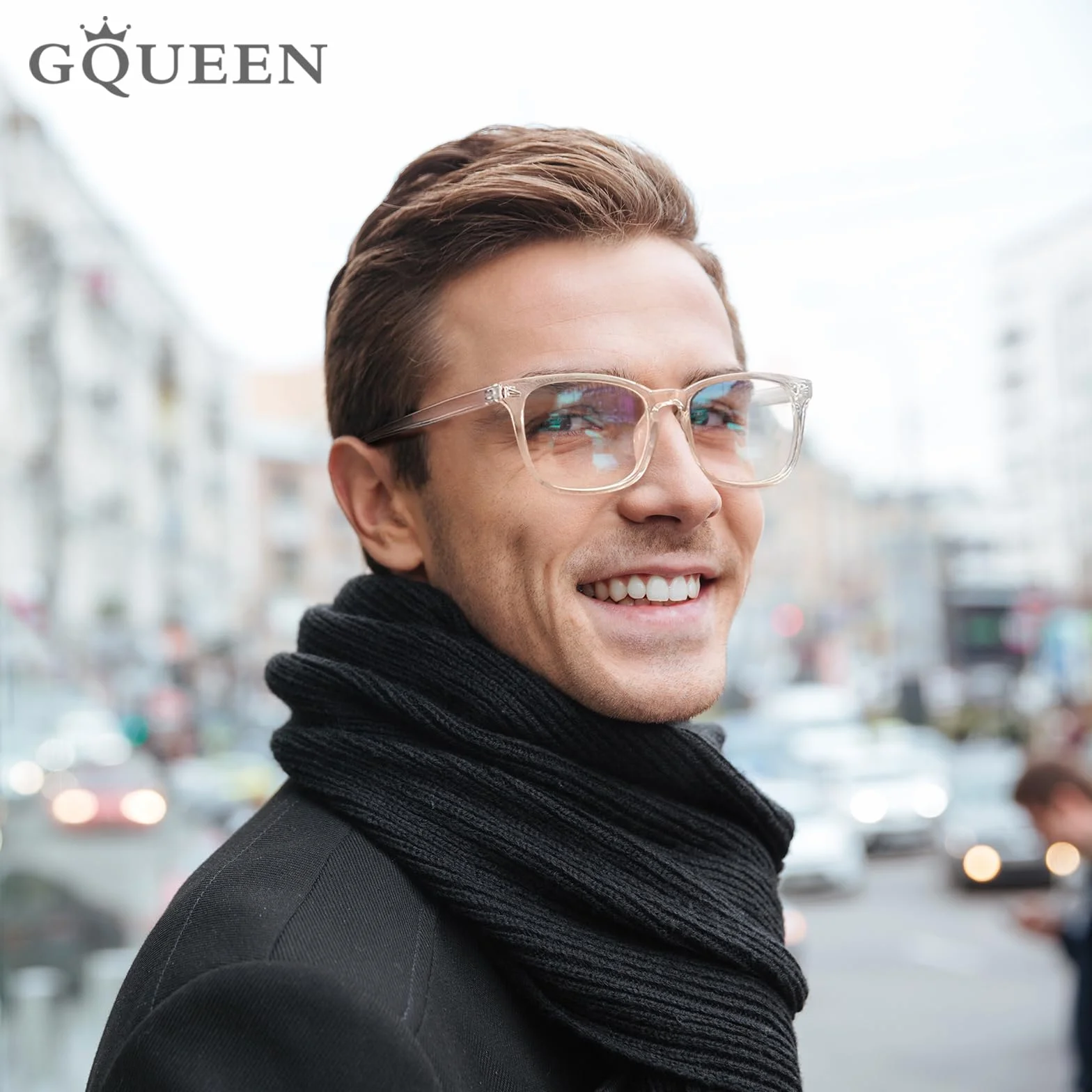 Lunettes de Vue Vintage Grand Carré Monture Surdimensionné Femme Homme Transparente