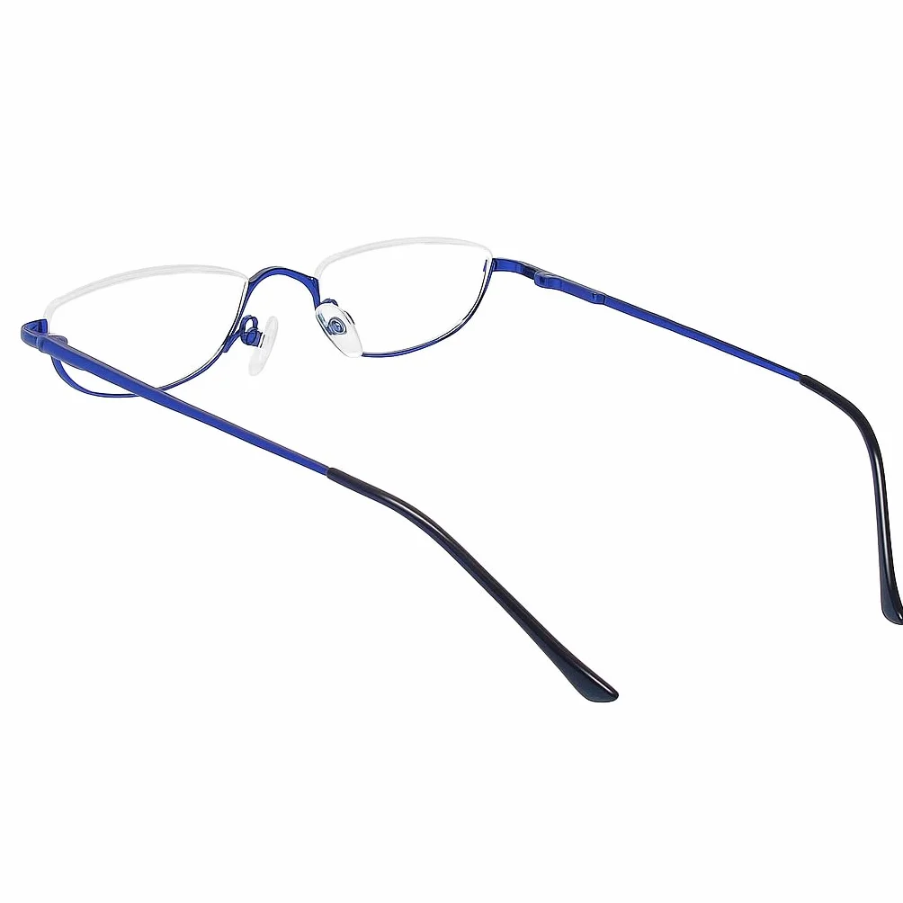 Lunettes de Lecture Demi Lune Style Vintage Cadre en Acier Inoxydable Unisexe Homme et Femme avec Étui