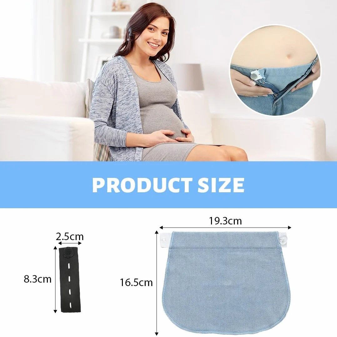 Bandeau Grossesse 8 Pièces Extenseur Pantalon Femmes Enceintes Ajustable Bande Élastique Maternité