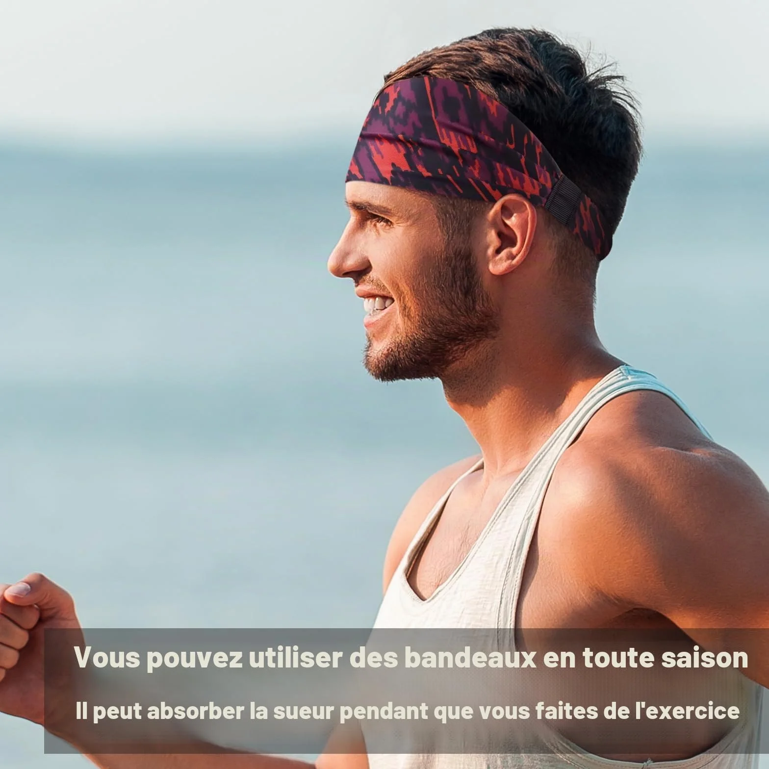 Bandeau Cheveux Homme 5 Pcs AWUMBUK Élastique Sport Absorbant Transpiration Respirant