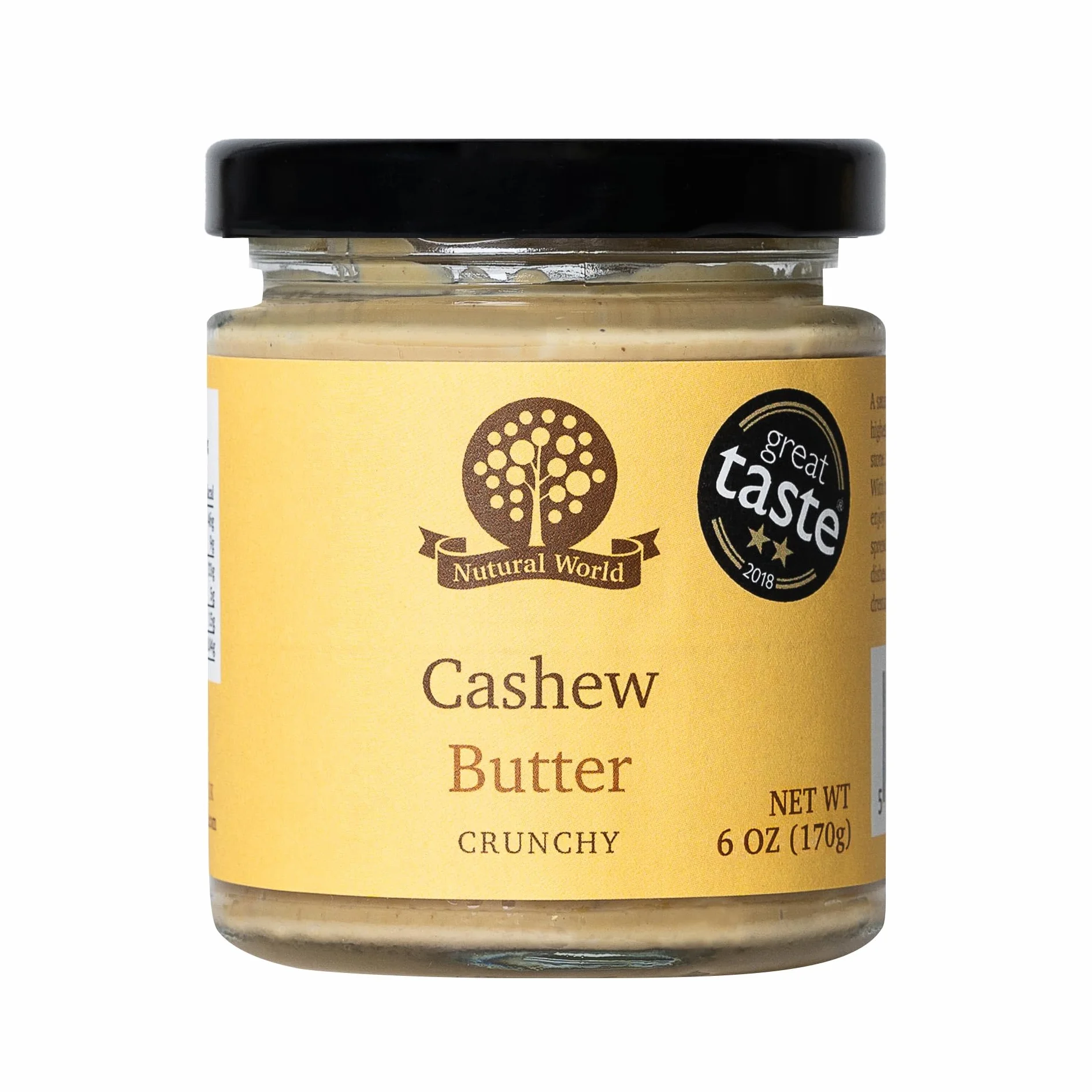 Nutural World - Beurre de noix de cajou croustillant (170g) Vainqueur des Great Taste Awards