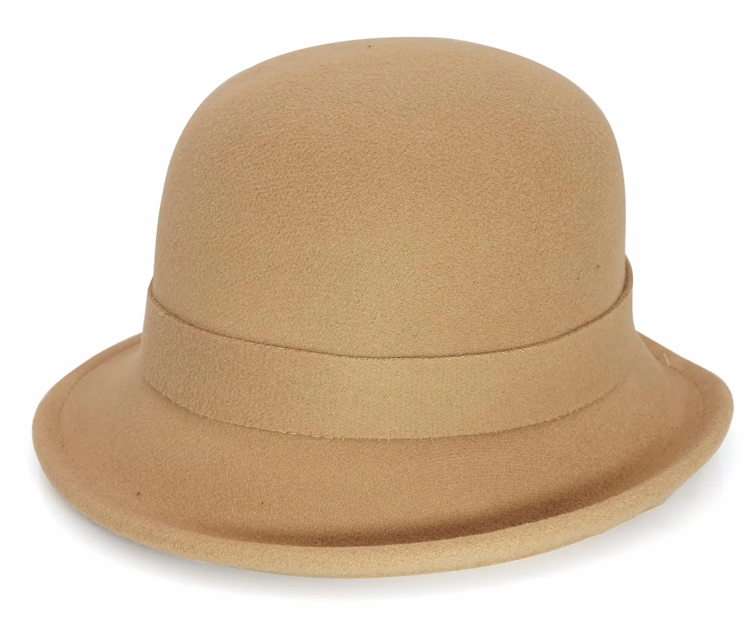 MESU Chapeau Cloche en Feutre Vintage Années 1920 Bords Courbés