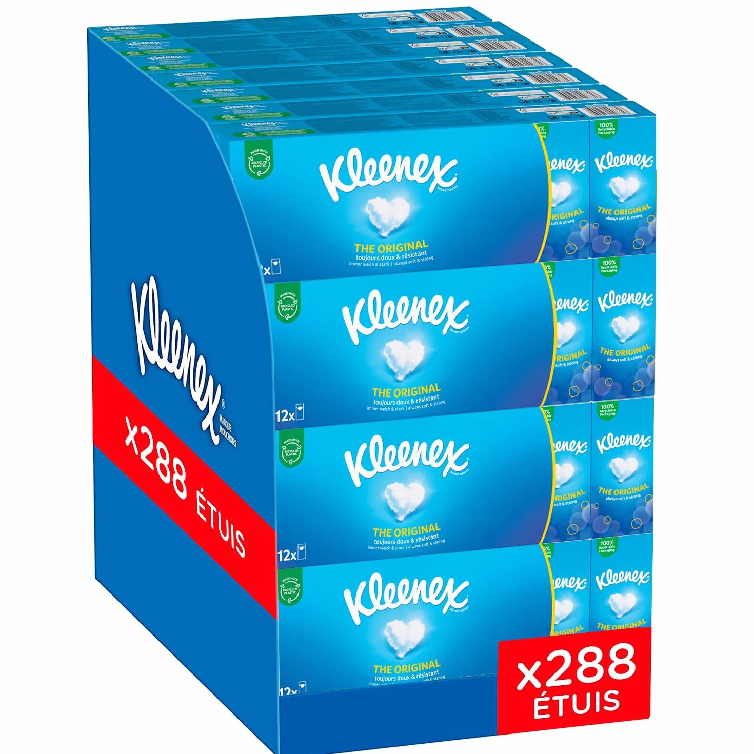 KLEENEX - Mouchoirs étuis Original (24 paquets de 12 étuis) - doux et résistant pour un usage quotidien