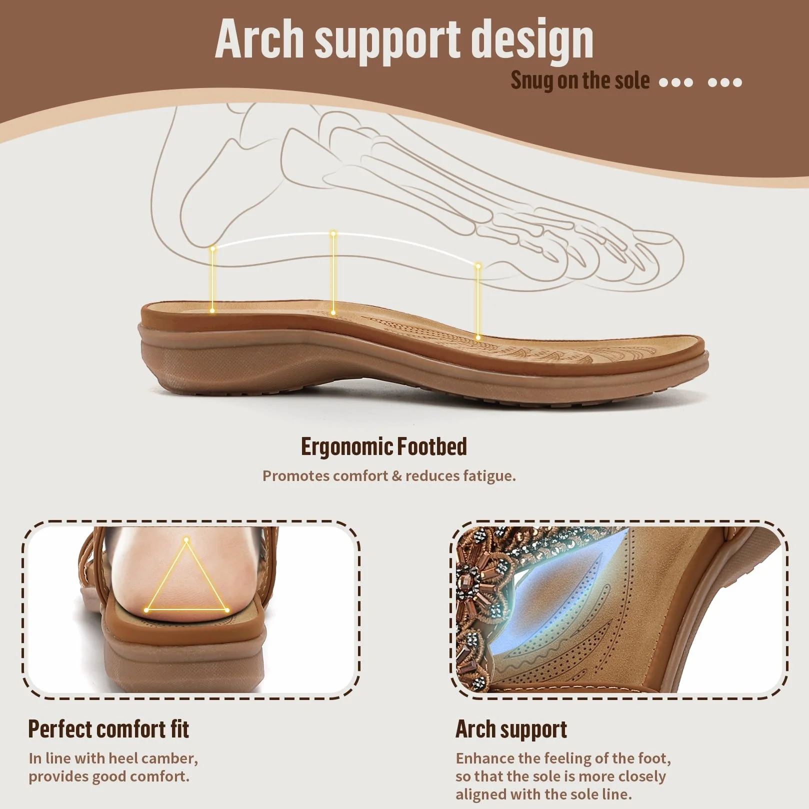 Littleplum Sandales Plats Femme Été Plates Confortable Chaussures de Plage