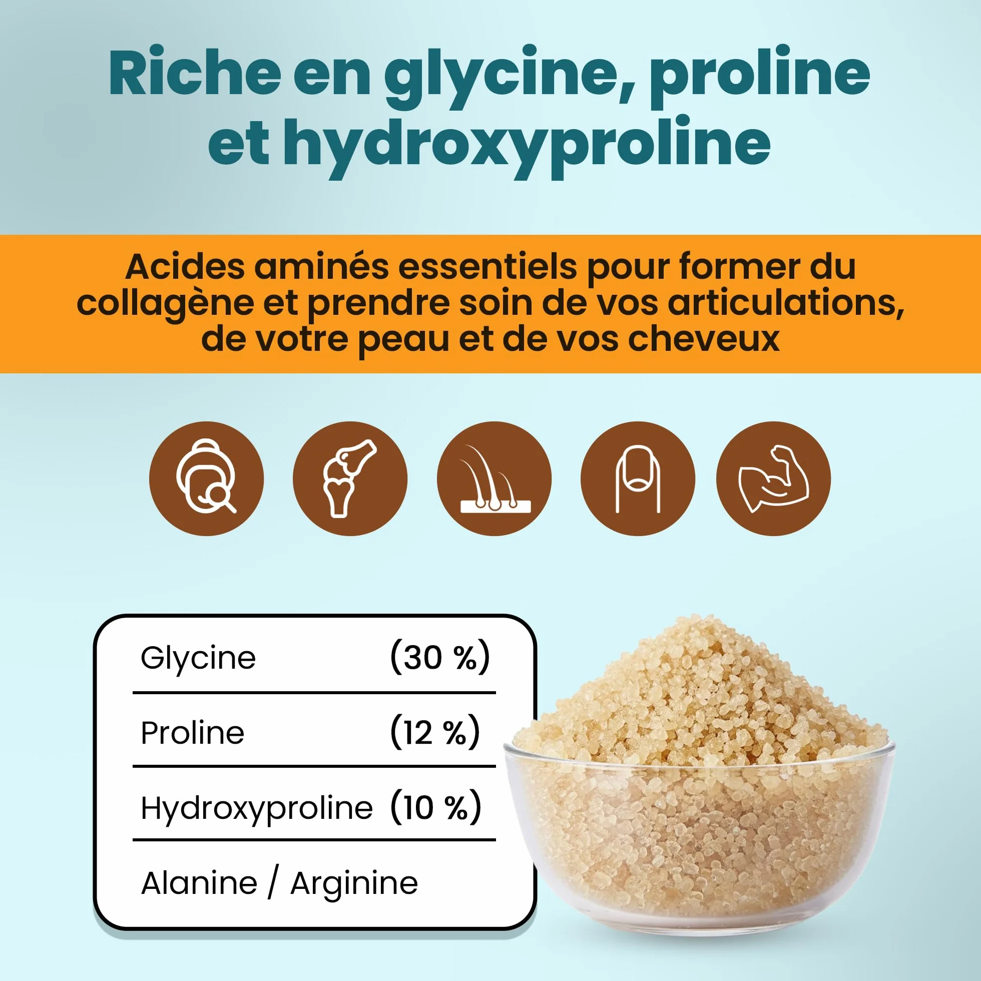 Gélatine Bovine en Poudre Snadi | 1 kg | Sans Saveur, 100% Pure et de Qualité Professionnelle | Parfaite pour la Pâtisserie, les Desserts, les Gels, les Sauces et les Préparations Salées