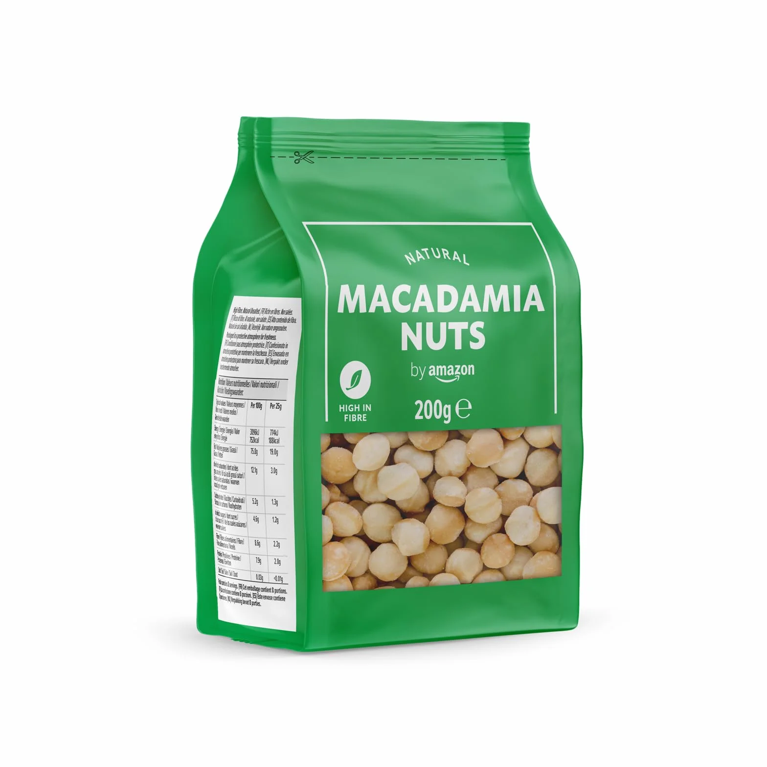 by Amazon Naturel Noix de macadamia, 200 g (paquet de 1)