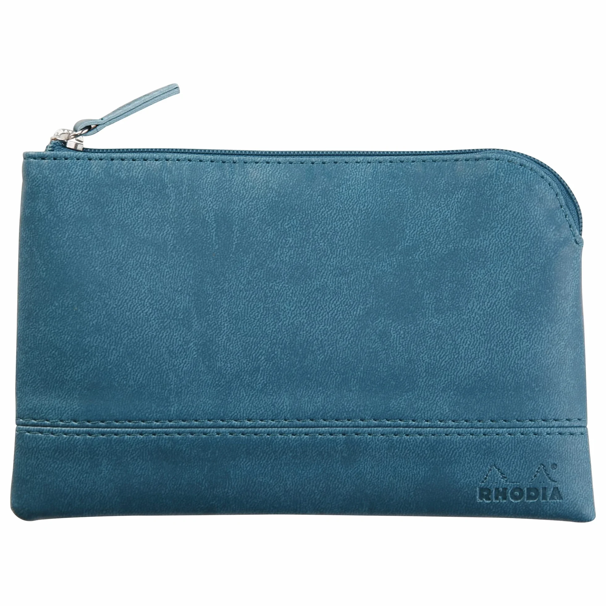 Rhodia 116534C Pochette Zippée Simili Cuir Paon Taille S 11 x 17 cm