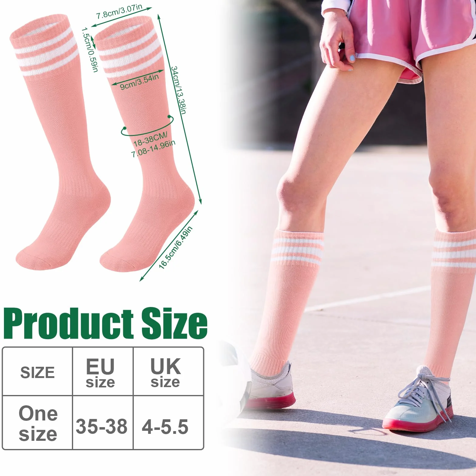 Zuimei Lot de 4 paires chaussettes football respirantes enfants filles garçons 5-12 ans Rose blanc rose rouge violet