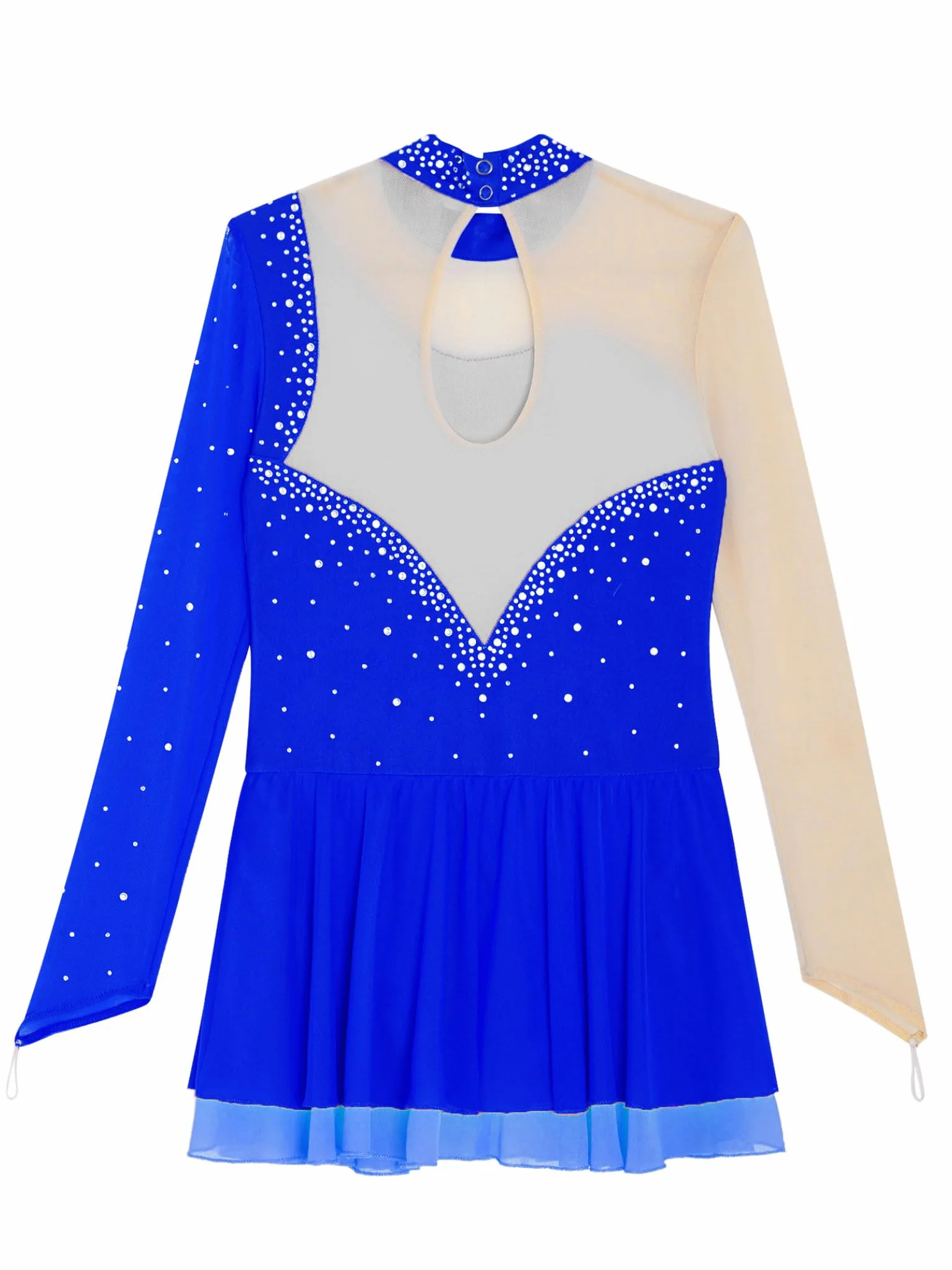 Robe de Patinage Artistique pour Filles Justaucorps Strass Brillants