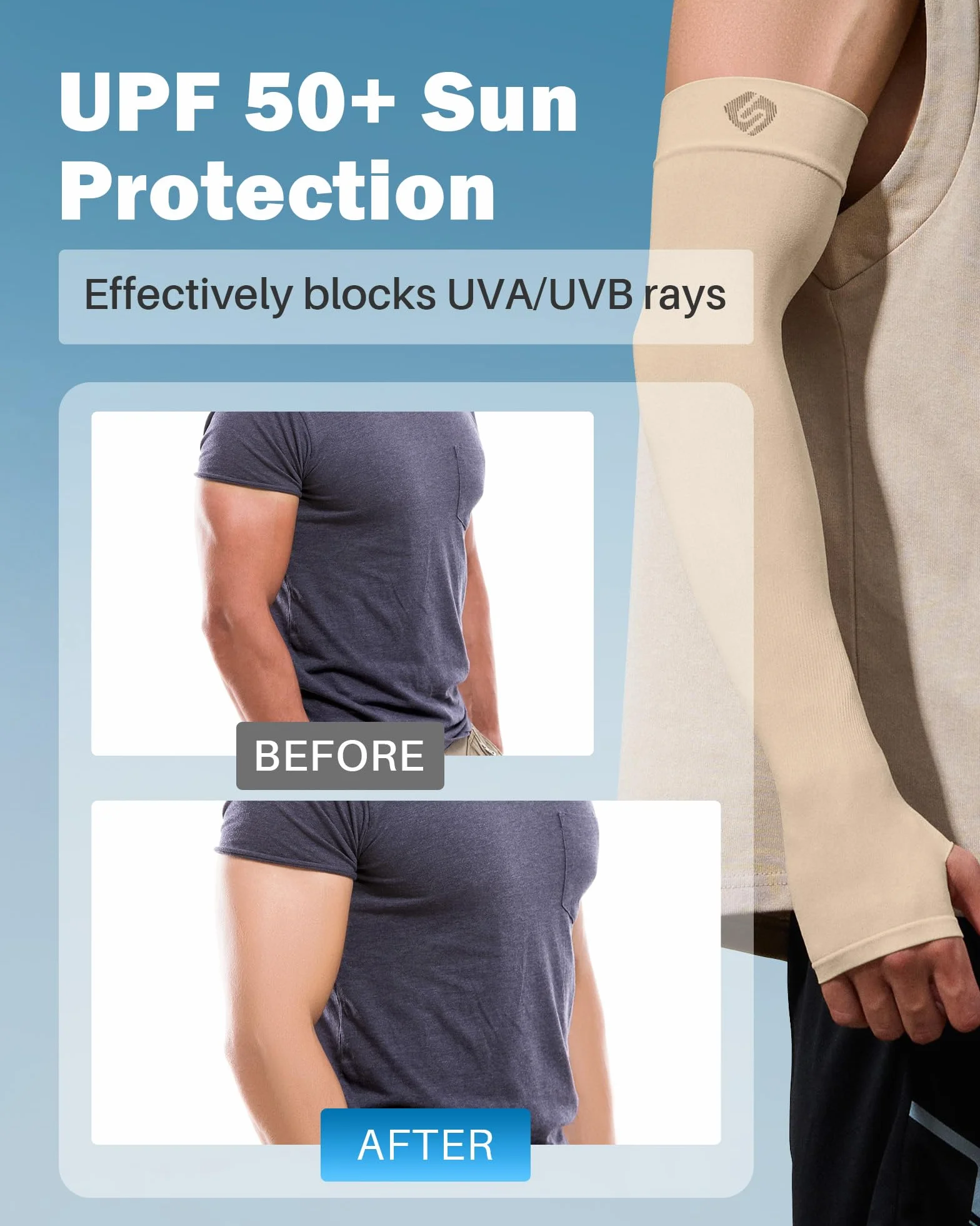 Manchette Bras Anti UV Manchon de Compression Protection Solaire Sport Cyclisme Golf Homme Femme