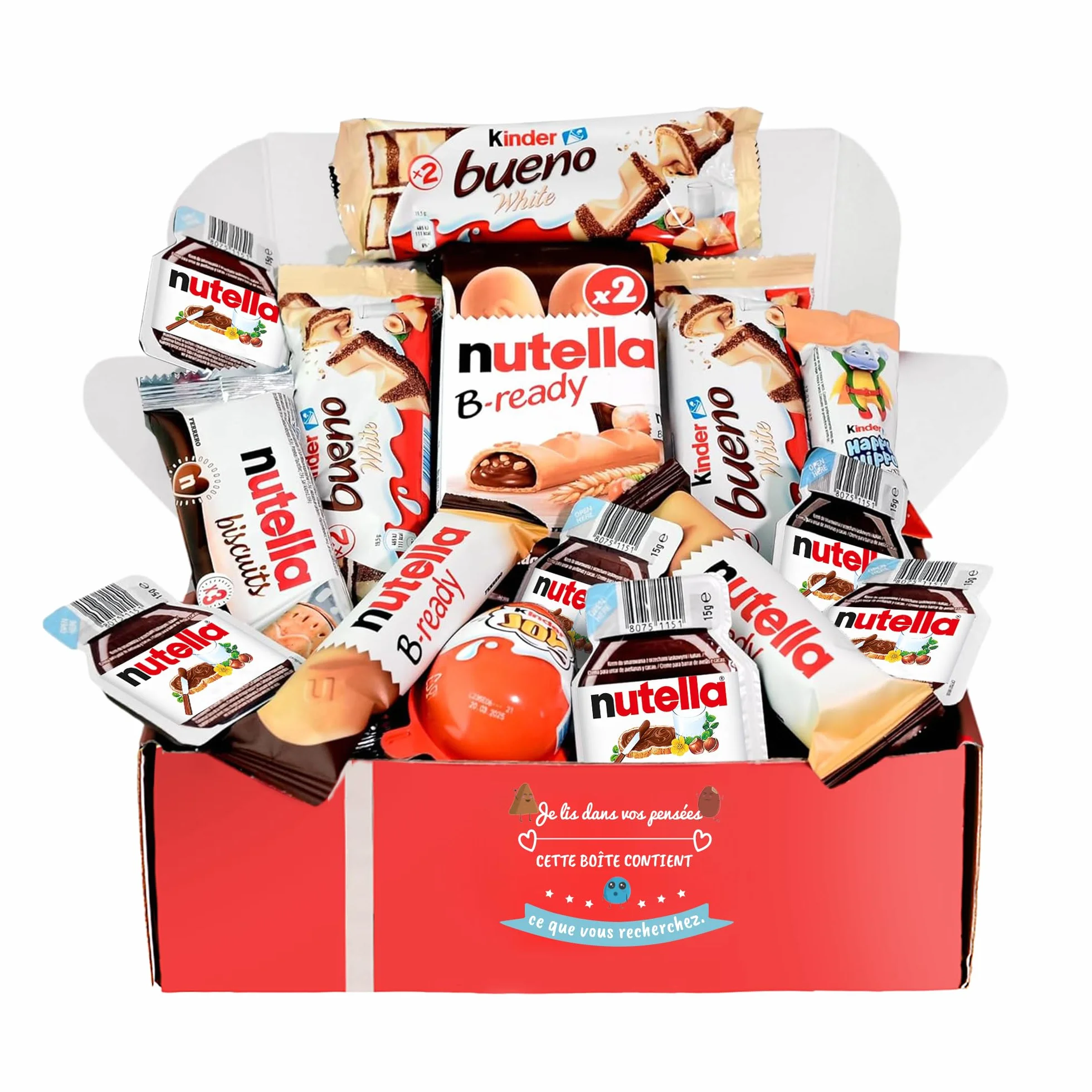 Coffret Cadeau de Chocolats Kinder | Cadeau Original d’Anniversaire, pour Enfants et Couples : Kinder Bueno, Happy Hippo, Schoko-Bons, Kinder Joy.
