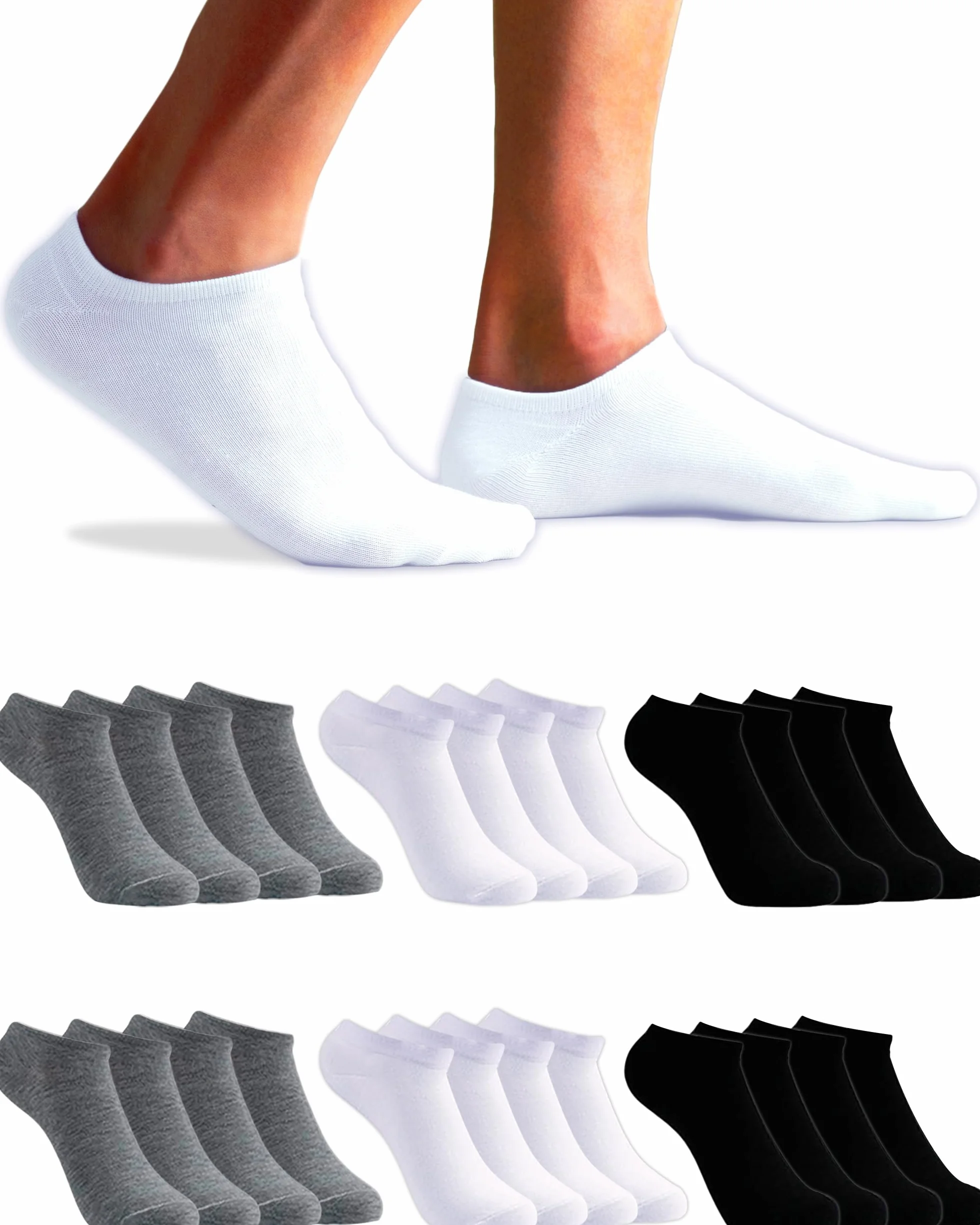 Chaussettes Basses Homme Femme - Socquettes Courtes Coton Respirant
