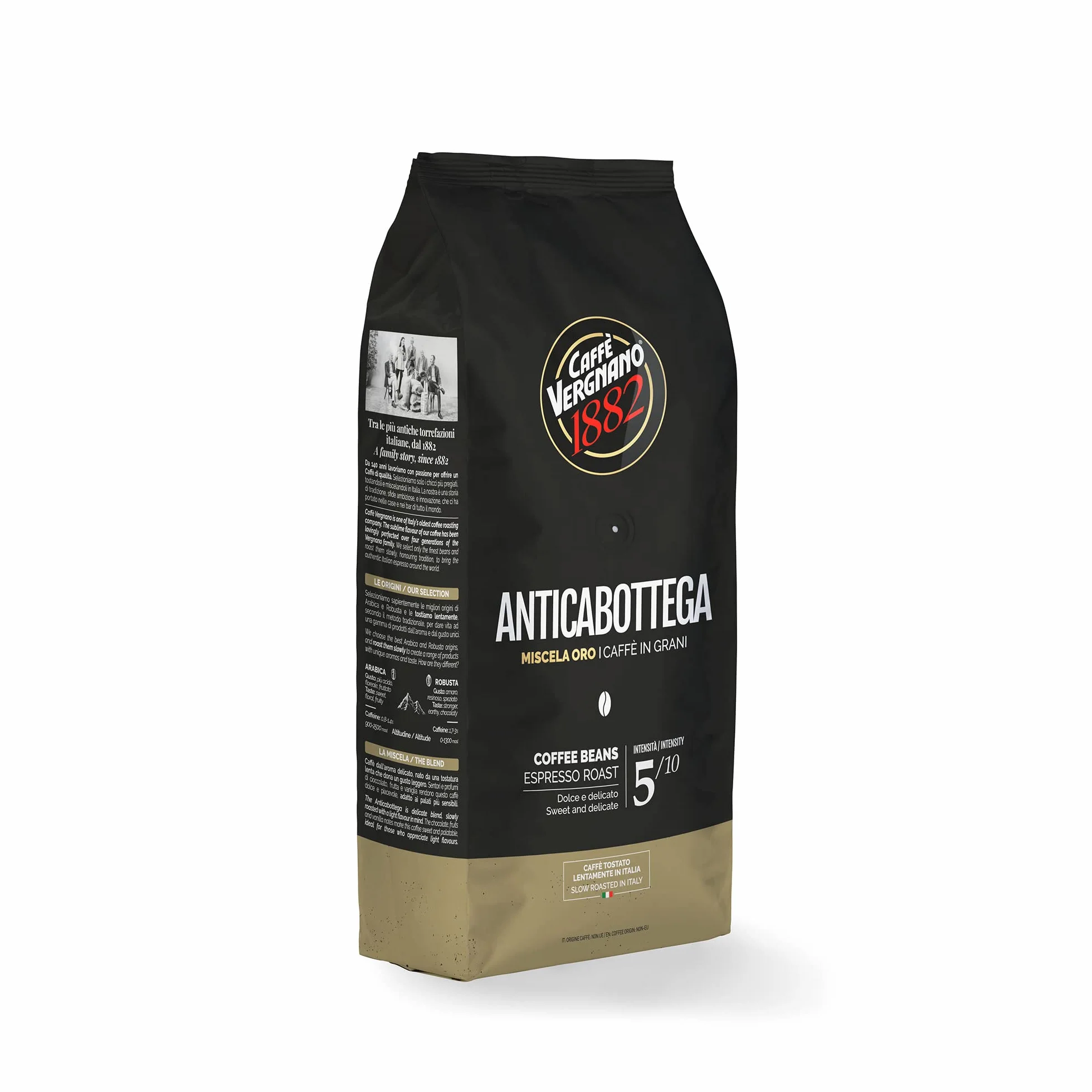 Caffè Vergnano 1882 – Café en grains Antica Bottega - 1 Paquet de 1 Kg
