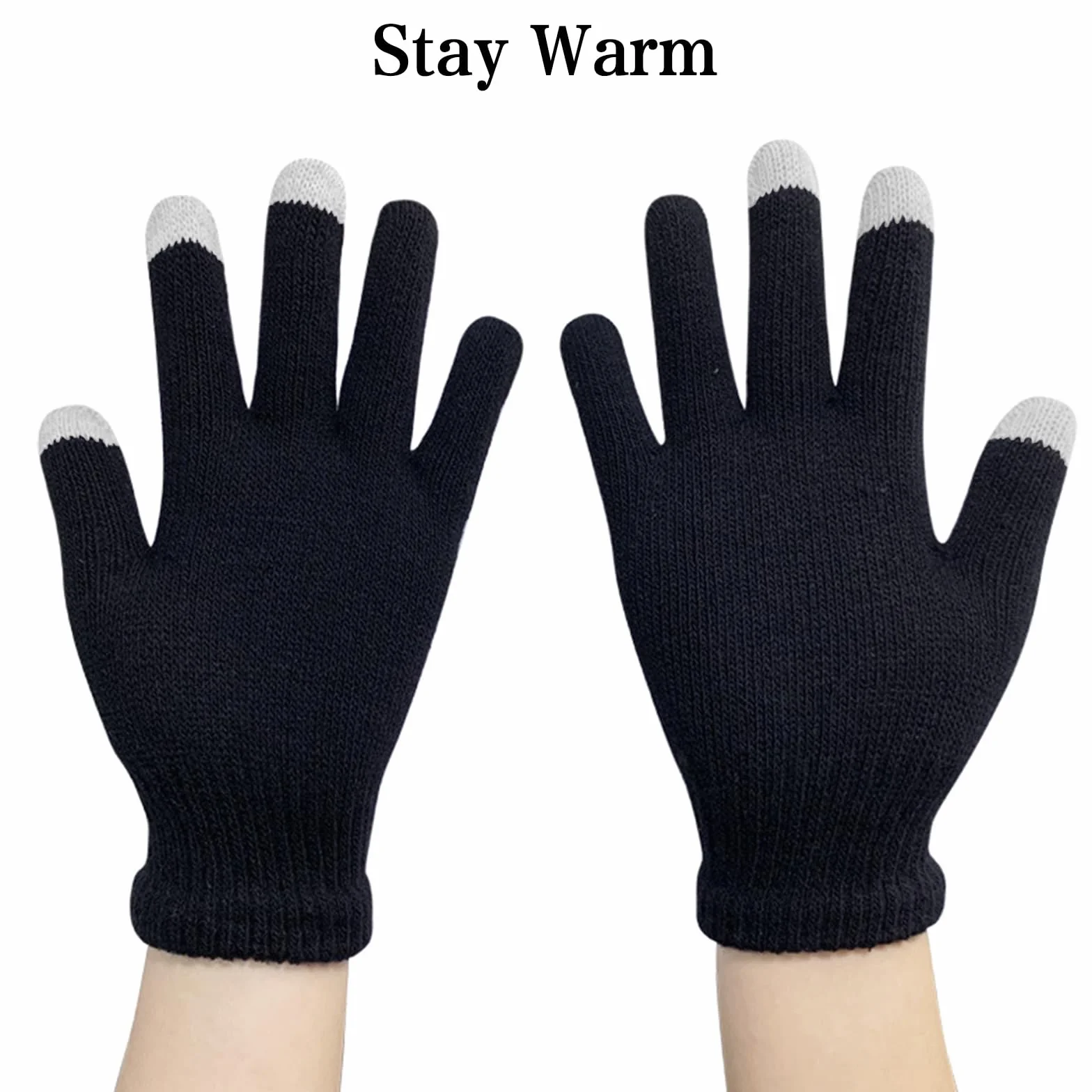 Gants Tactiles Roblo d'Hiver Tricotés Chauds et Doux Pour Sport Usage Quotidien