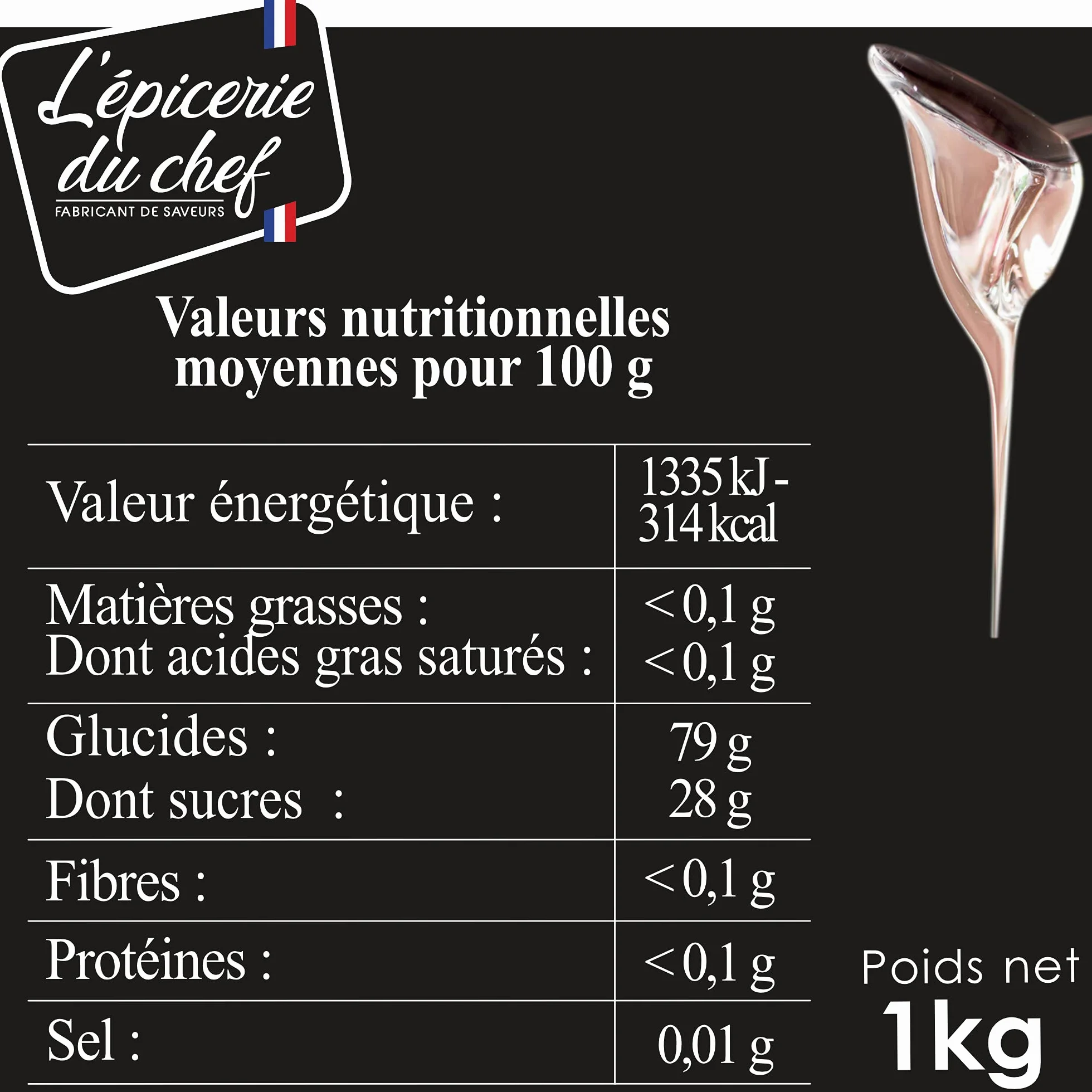 Épicerie du Chef - Sirop de Glucose Pâtissier 1kg - Prêt à l’emploi - Pour Pâtisseries, Desserts, Confiseries & Glaces - Fabriqué en France - EDC8685