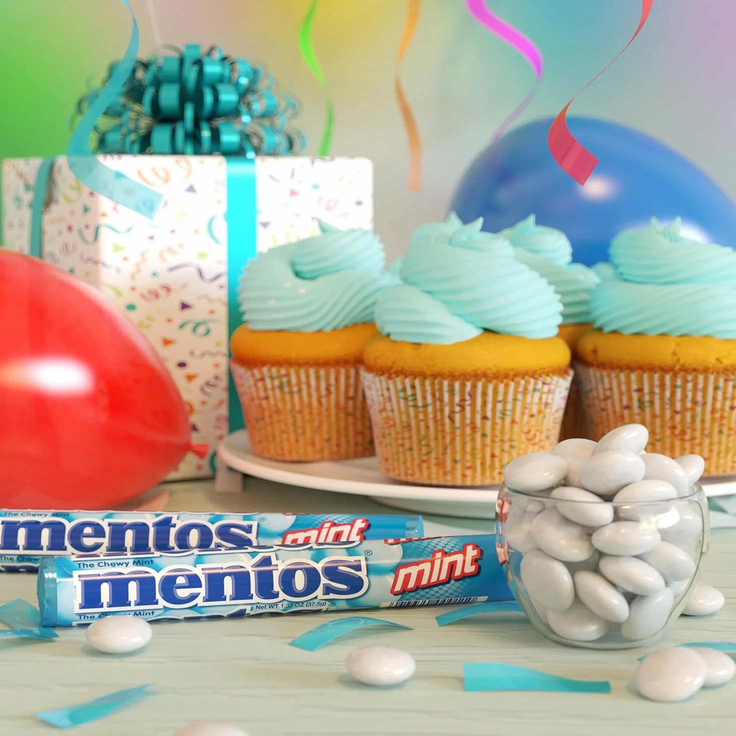Mentos Peppermint 1.32 Oz Roll Pack of 15 Economy Case