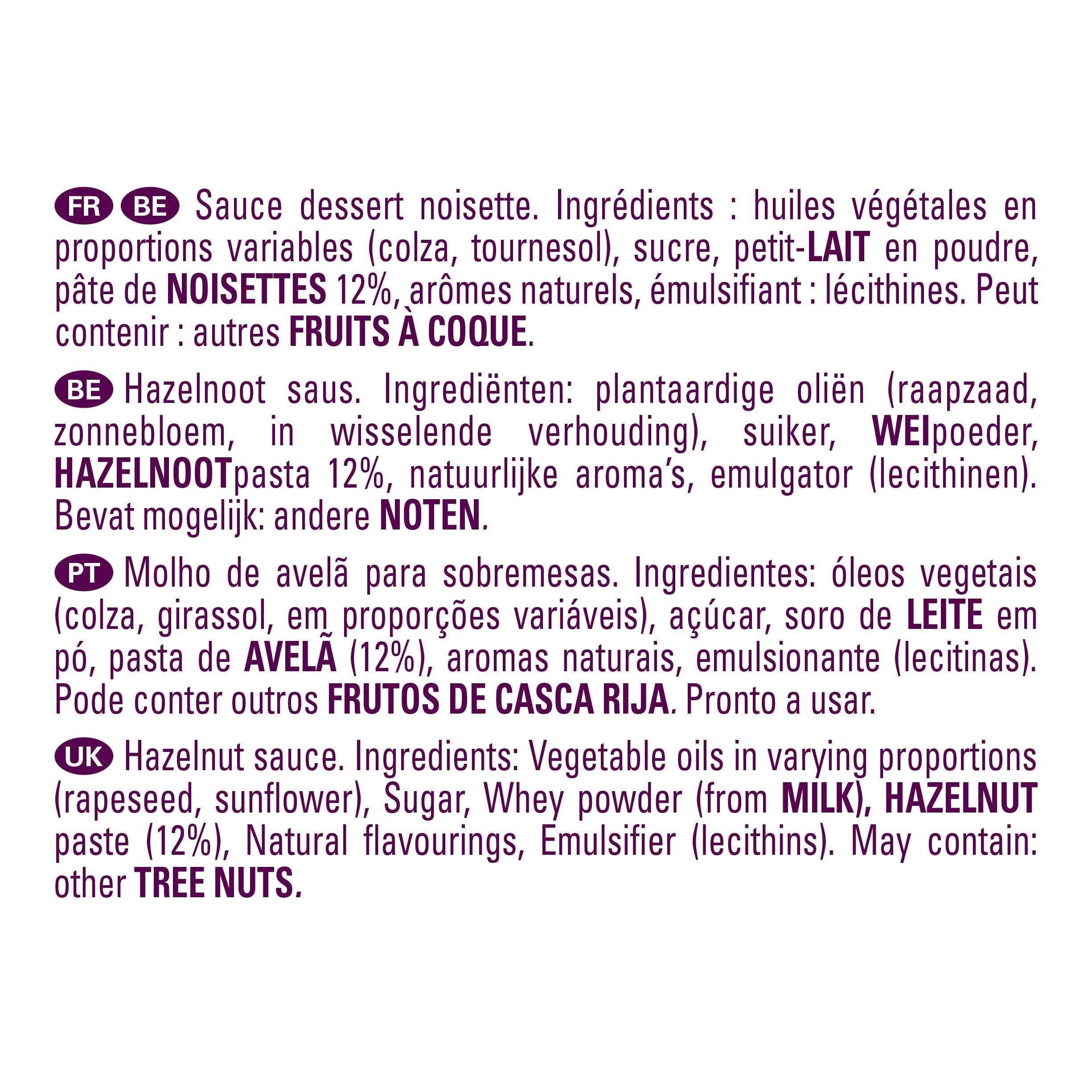 NESTLÉ DOCELLO Sauce Sensation Hazelnut - Sauce Dessert Noisette - Forte Teneur en Noisette (12%) - Aide à la Pâtisserie, Topping, Nappage Gâteau, Coulis - Bouteille Squeeze - 750g